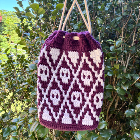 The Skull Bag (Dark purple & white)