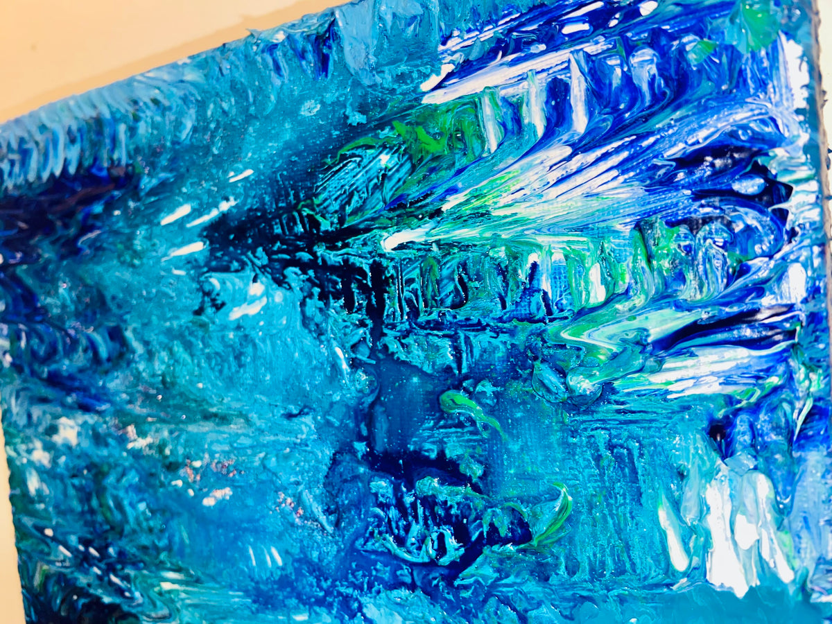 Ripples 2 ORIGINAL CANVAS PAINTING 25.4x25.4x3.5cm by Margo Humphries