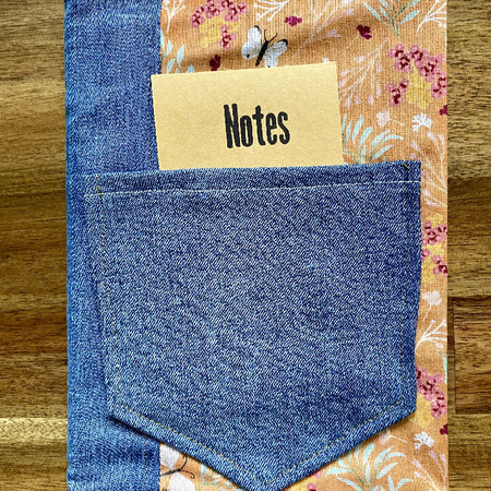 A5 Upcycled Denim Notebook - Apricot