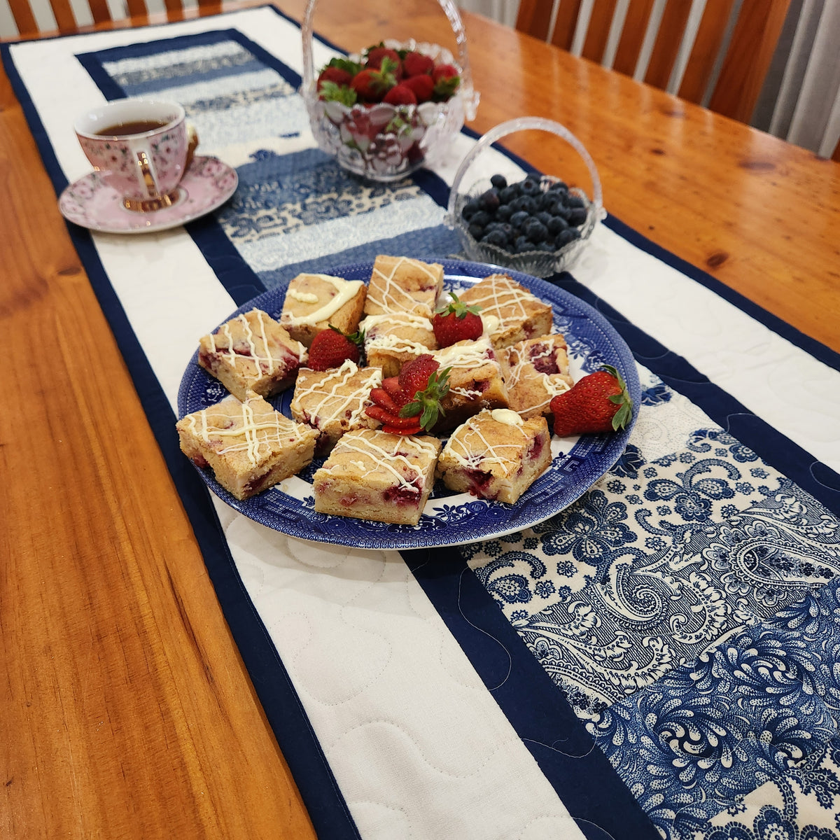 Blue Quilted Table Runner