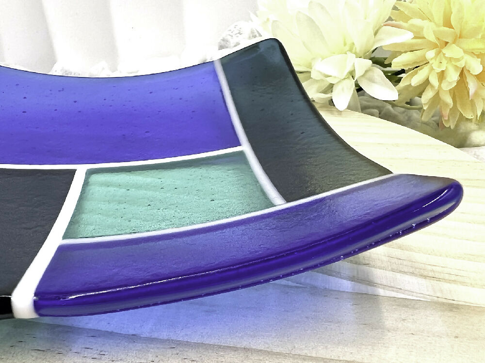 Deco Plate - Blue-Aqua - front edge