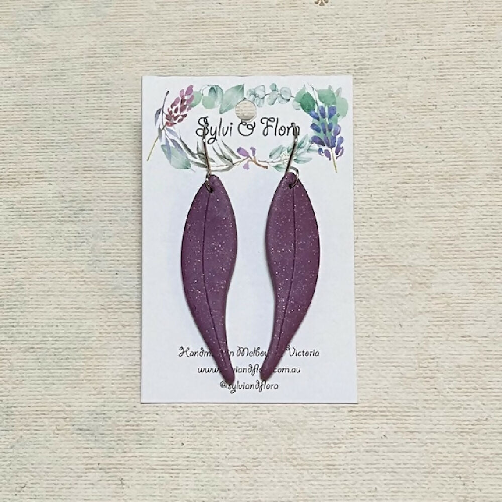 Handmade Eucalyptus Leaf Earrings, various