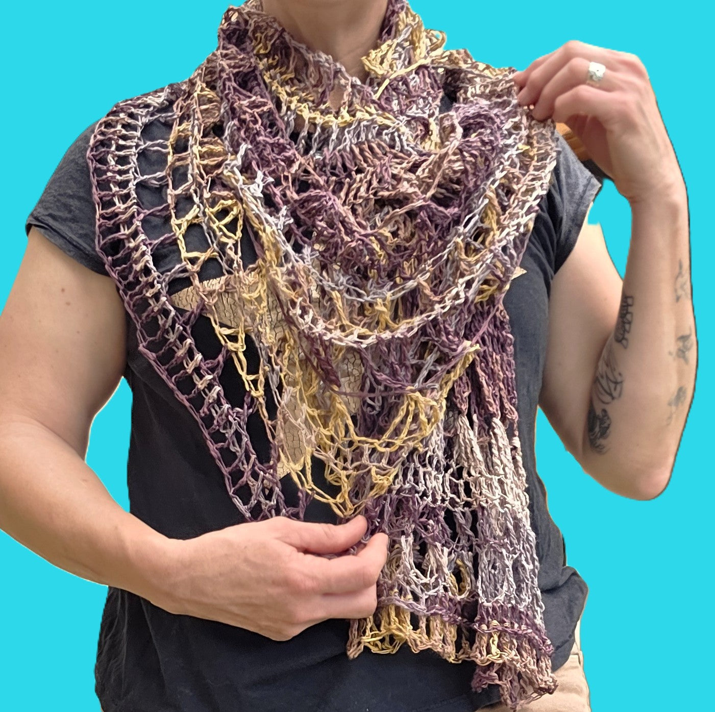 Purple and Gold Sahawl- The Mrs Ross Shawl