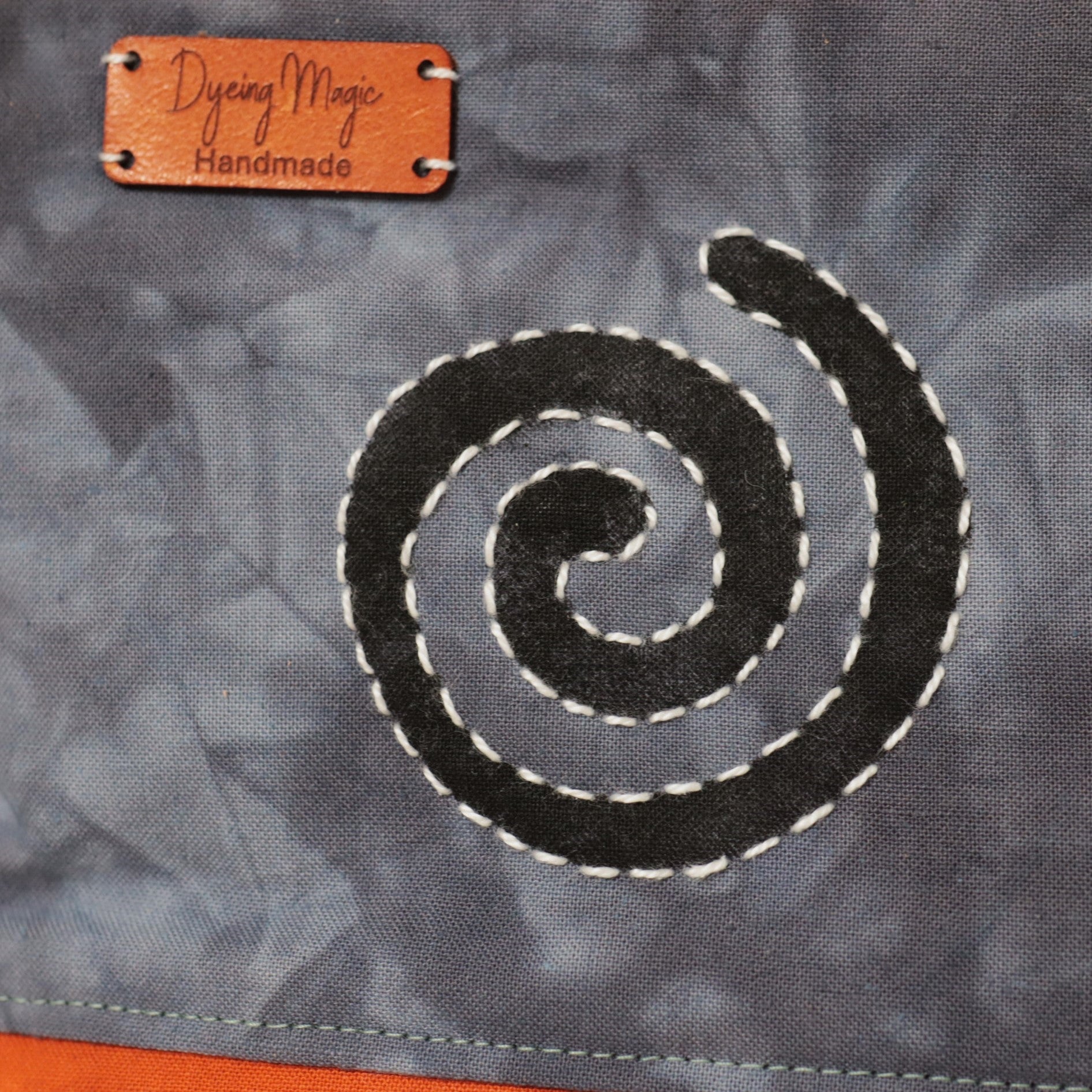 Hand Dyed Zipper Bag, Makeup Bag, Sewing Pouch, Ochre and Charcoal