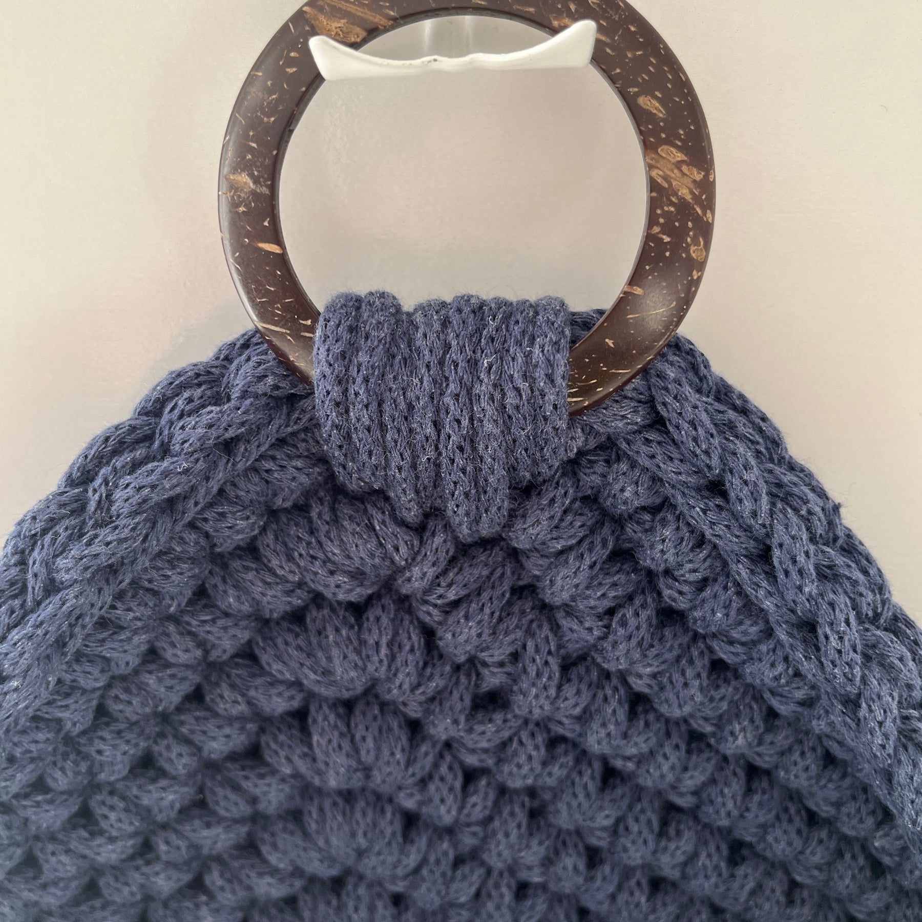 Crochet Hanging Basket - colour Denim
