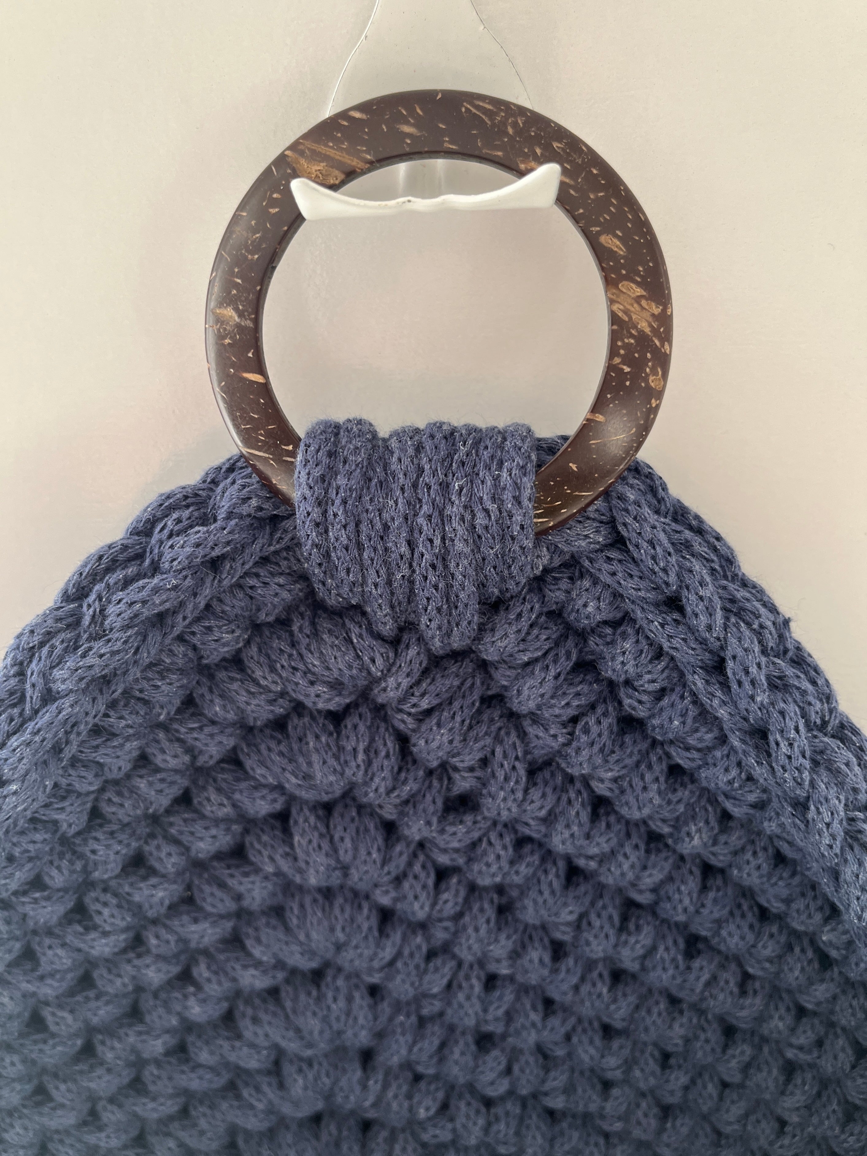 Crochet Hanging Basket - colour Denim
