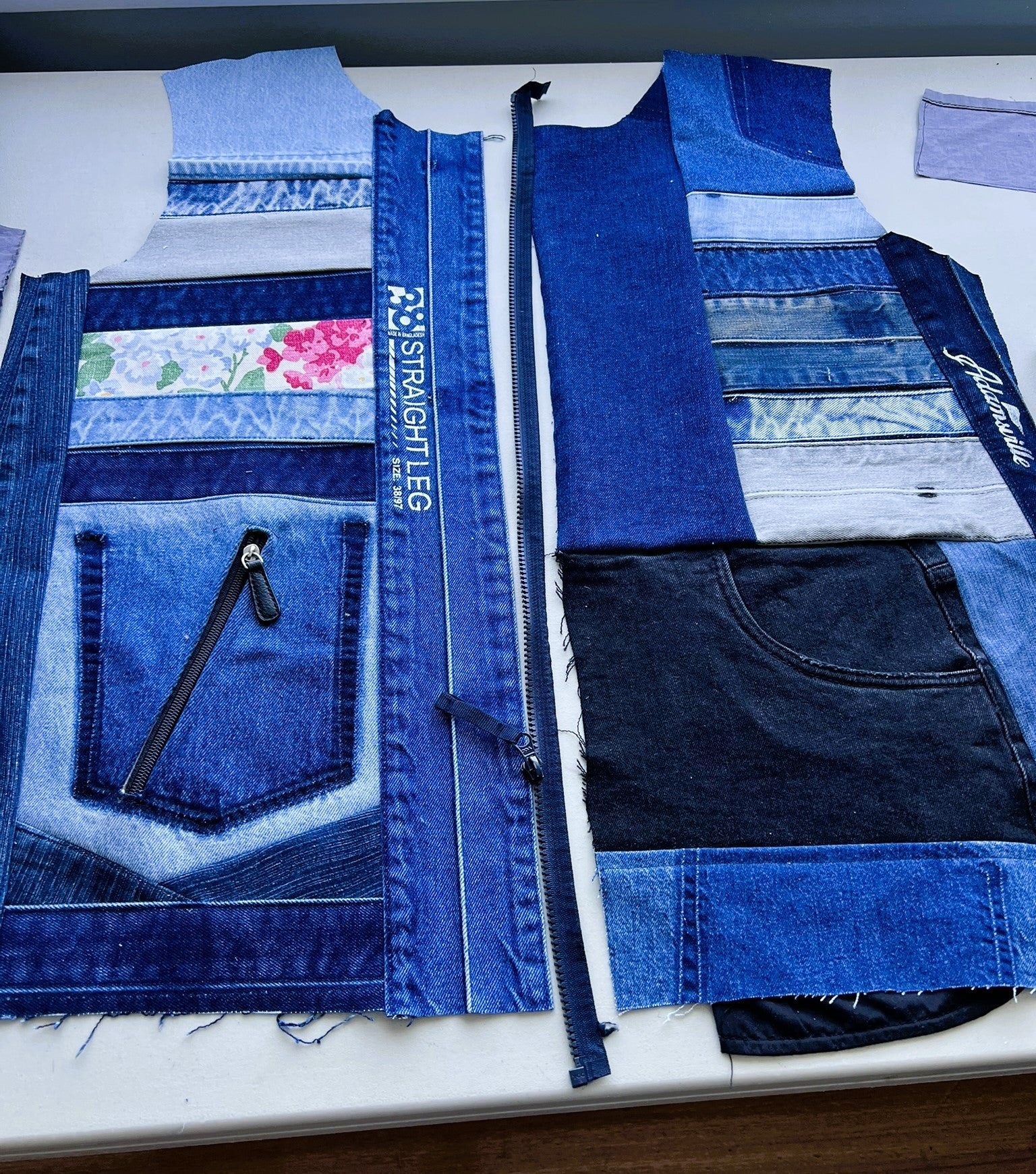 Upcycled Patchwork Denim Vest