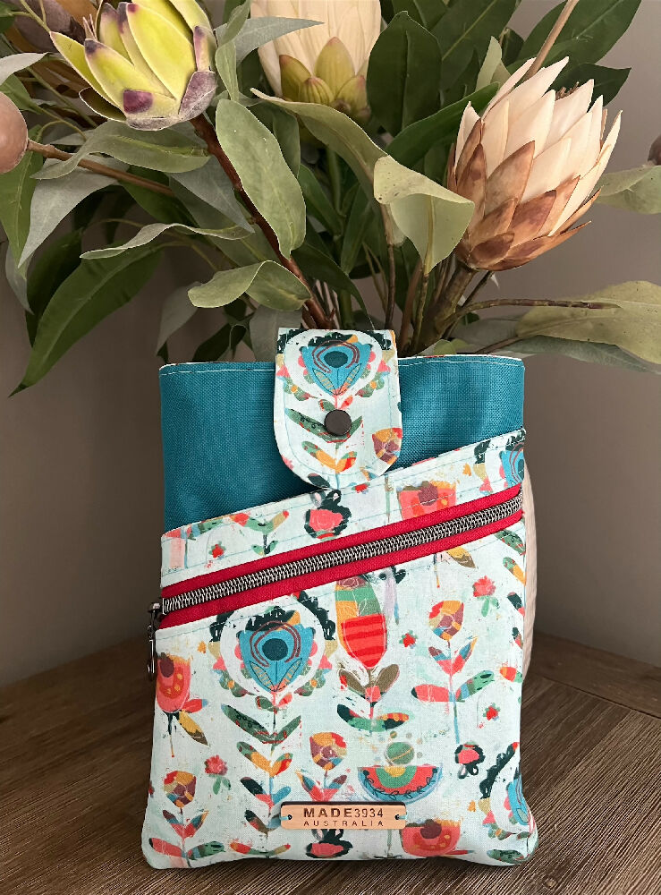 Padded Book / iPad Sleeve - Teal Floral