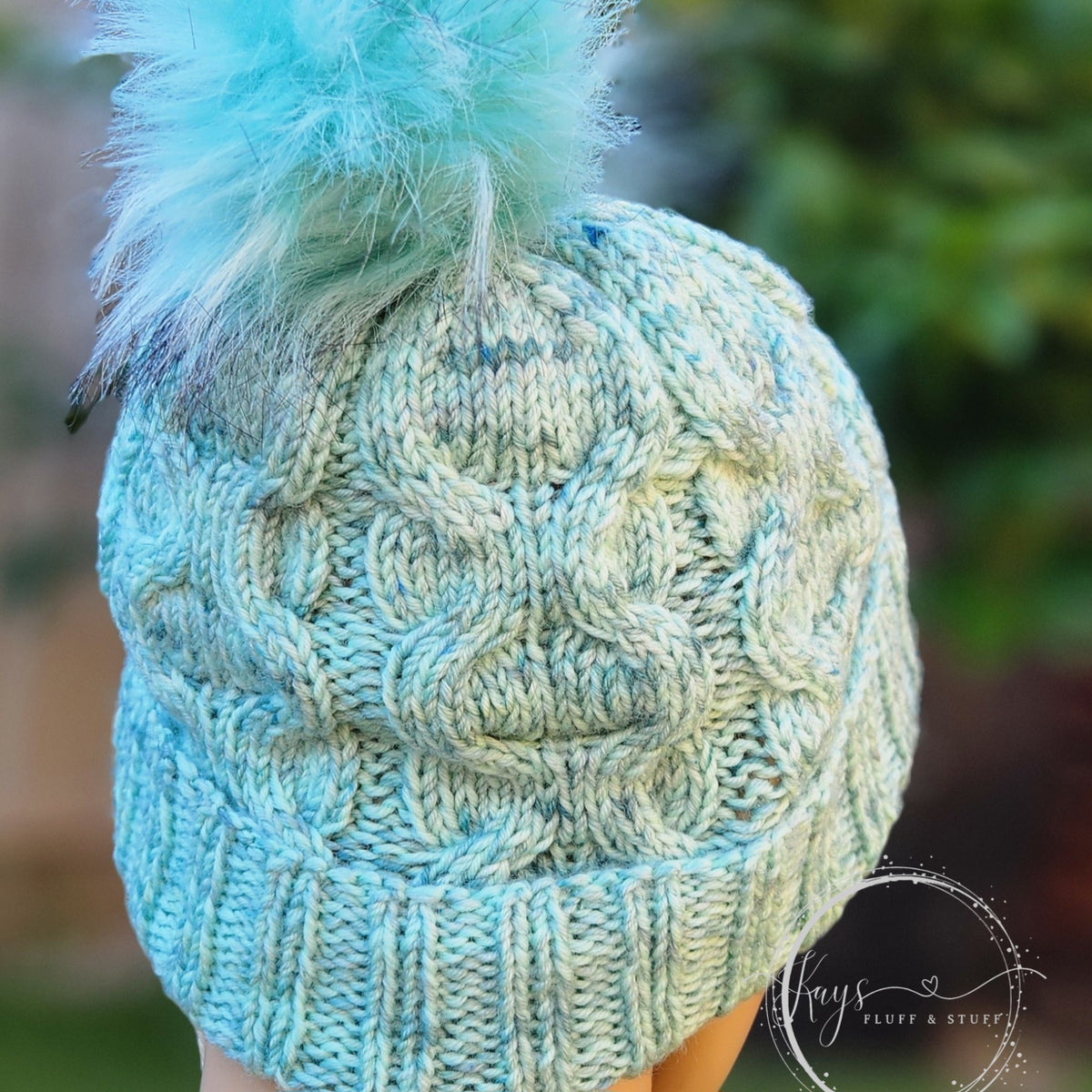 Hand-dyed Cabled Knit Slouchy Beanie
