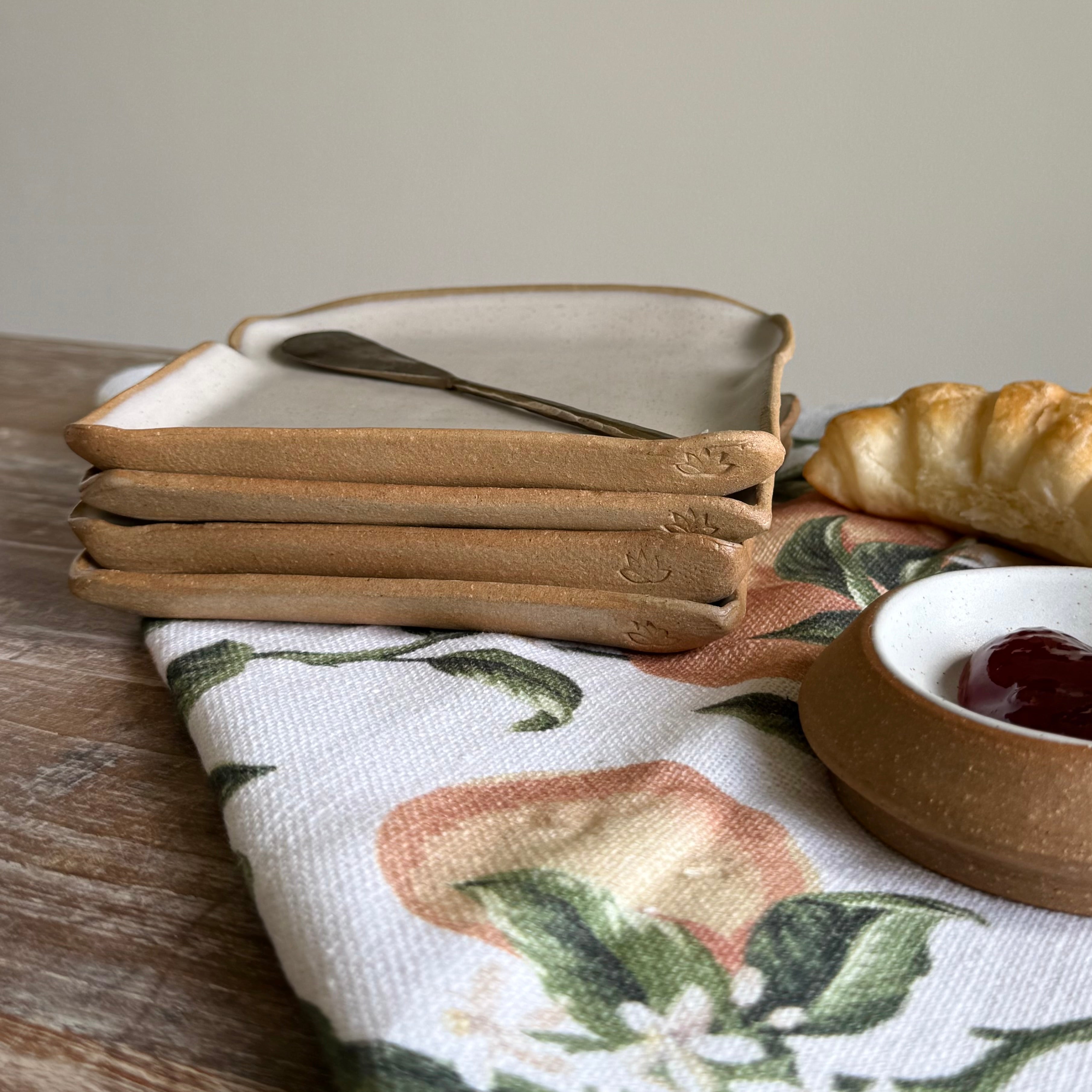 Slow Mornings - Handmade Ceramic Toaster & Toast Plate Set