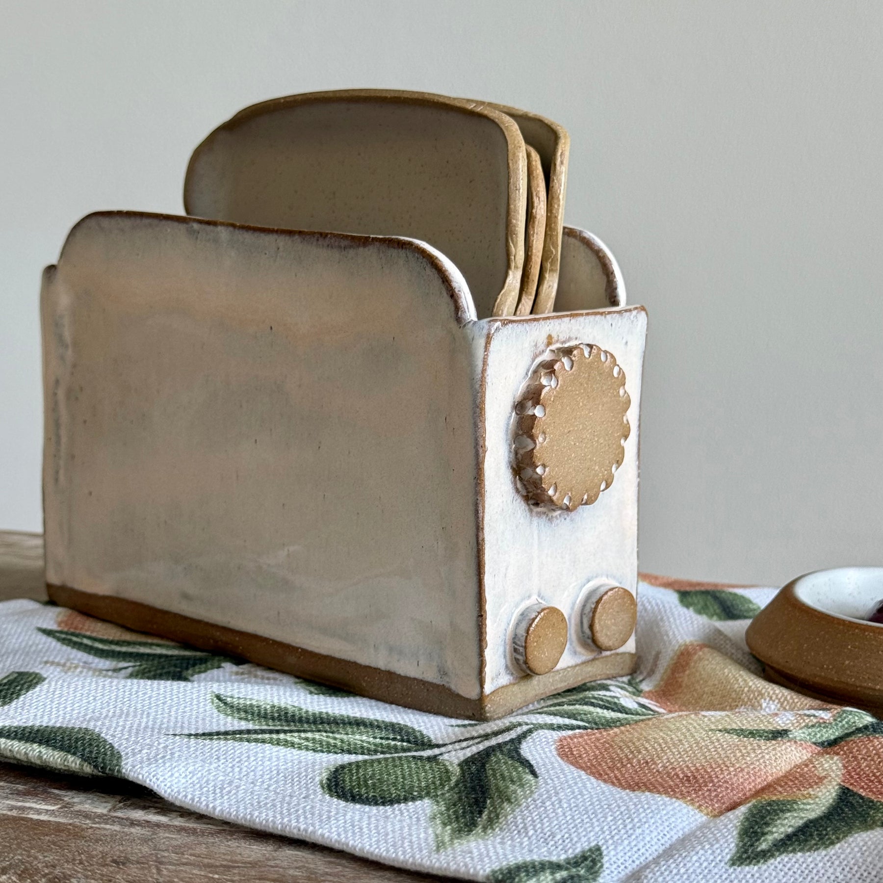 Slow Mornings - Handmade Ceramic Toaster & Toast Plate Set