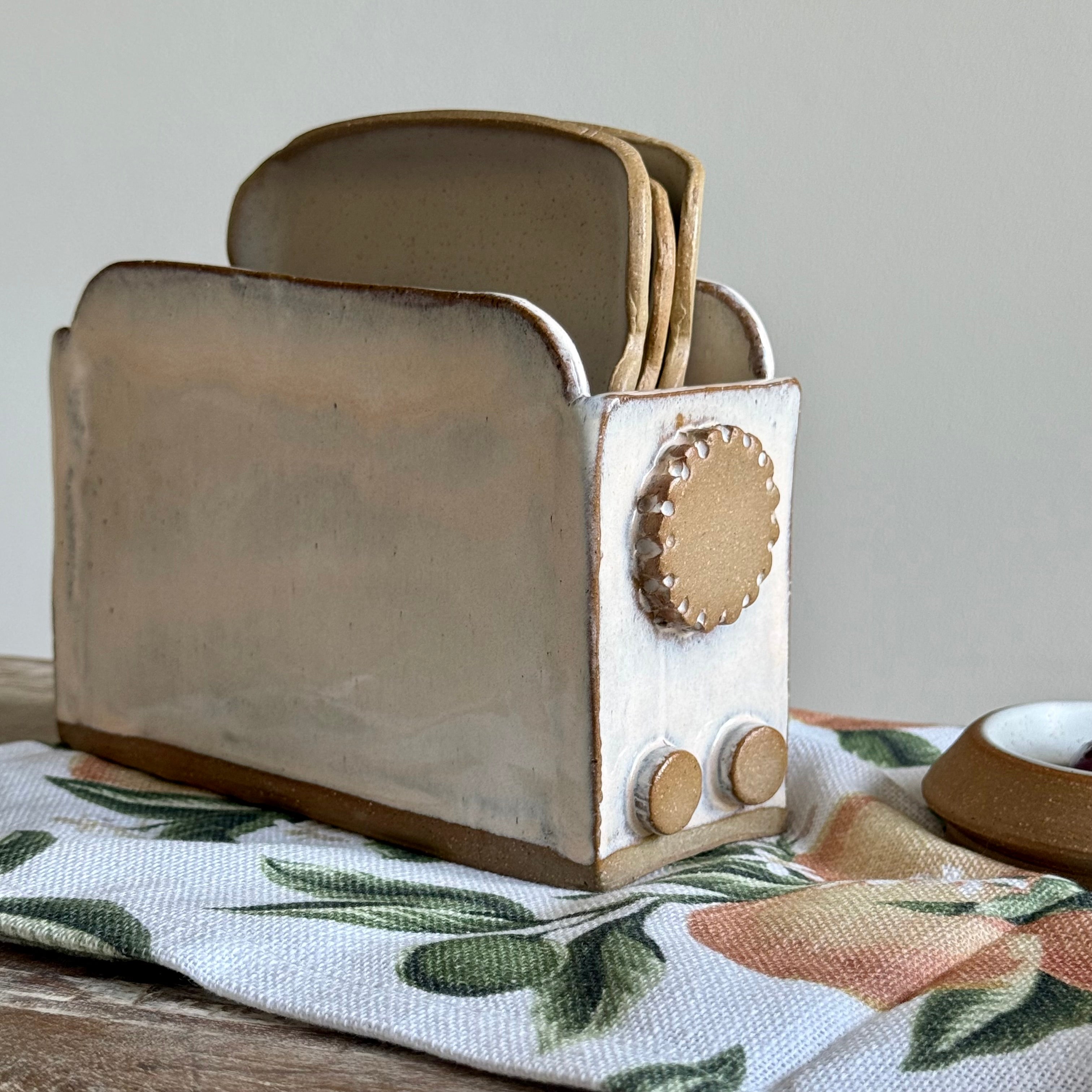 Slow Mornings - Handmade Ceramic Toaster & Toast Plate Set