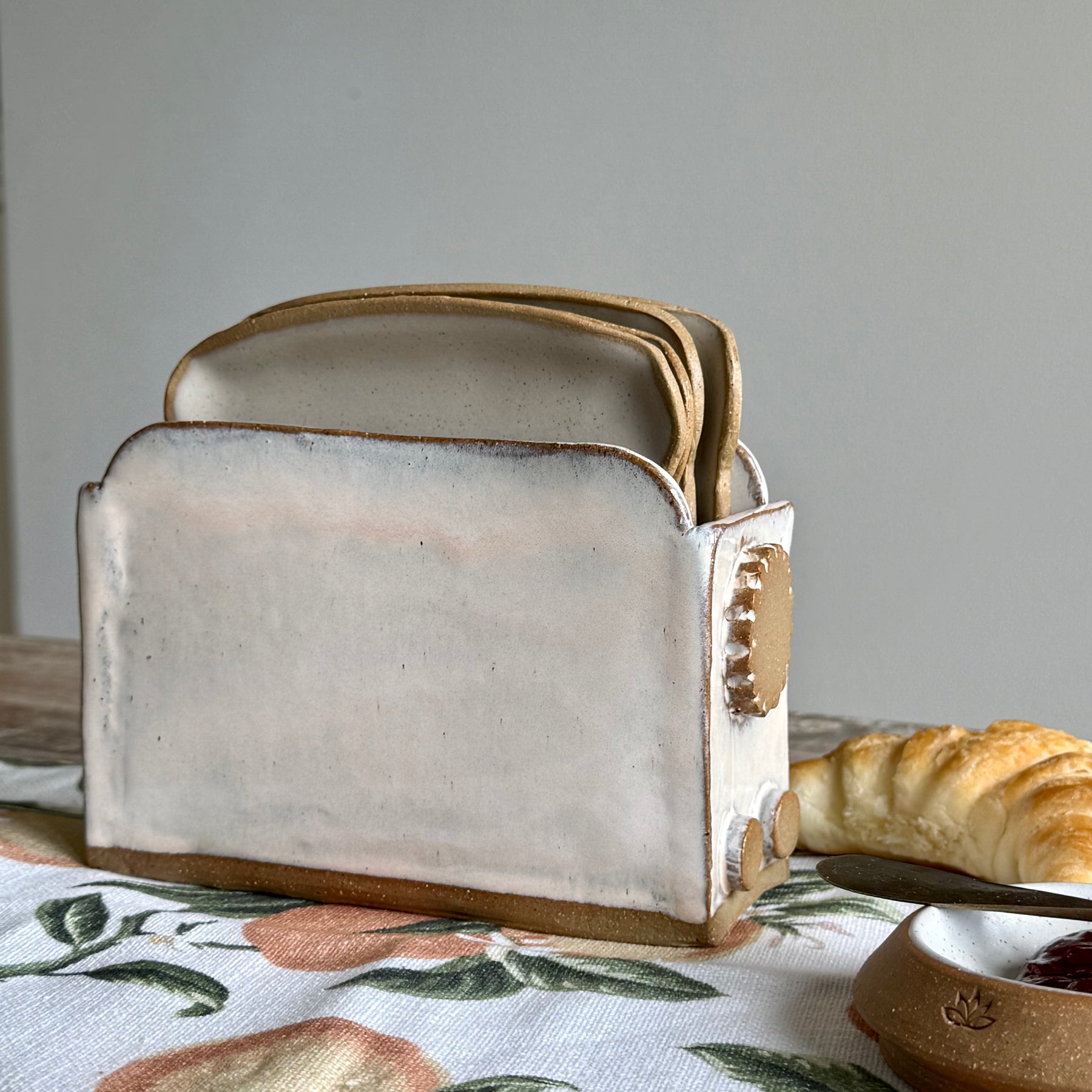 Slow Mornings - Handmade Ceramic Toaster & Toast Plate Set