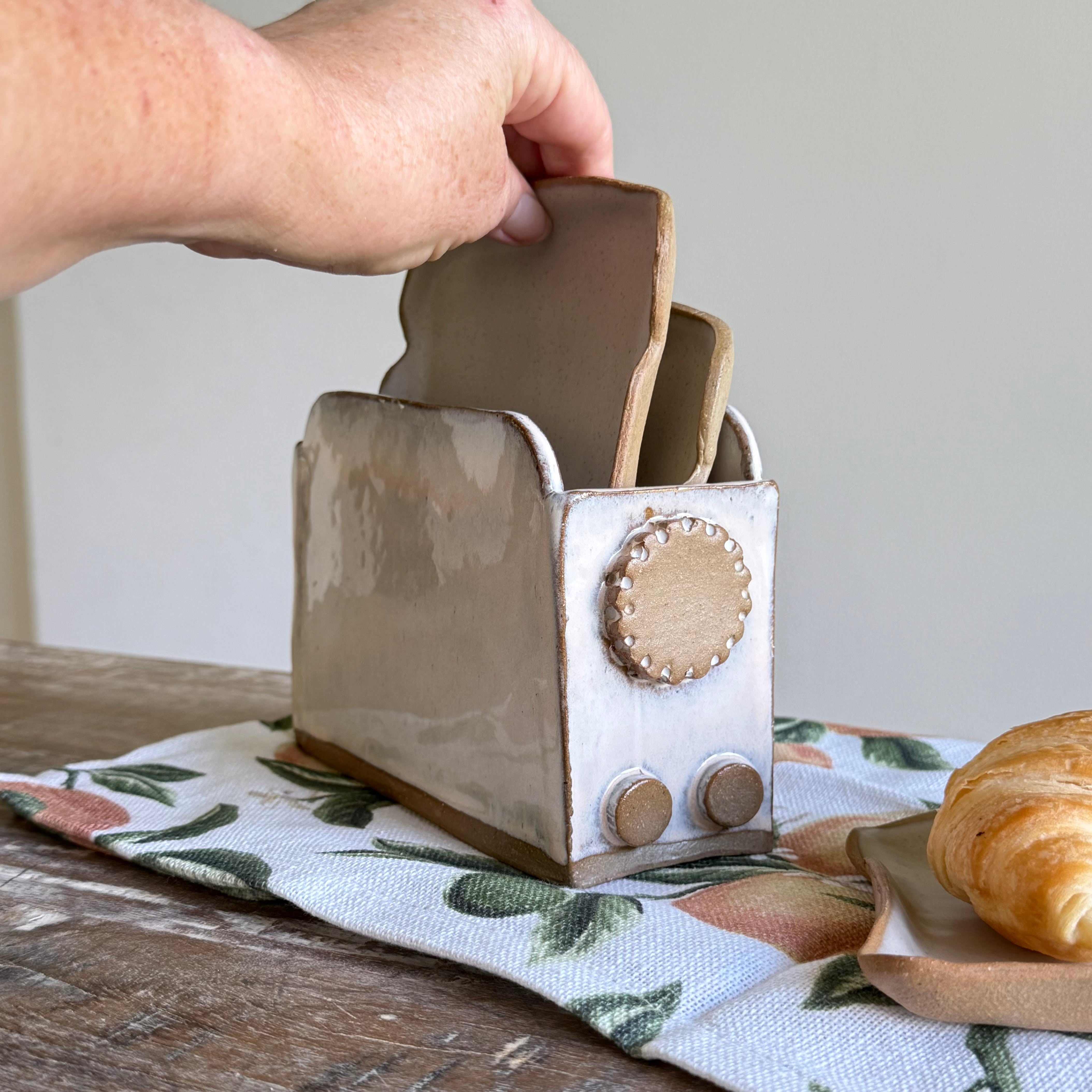 Slow Mornings - Handmade Ceramic Toaster & Toast Plate Set