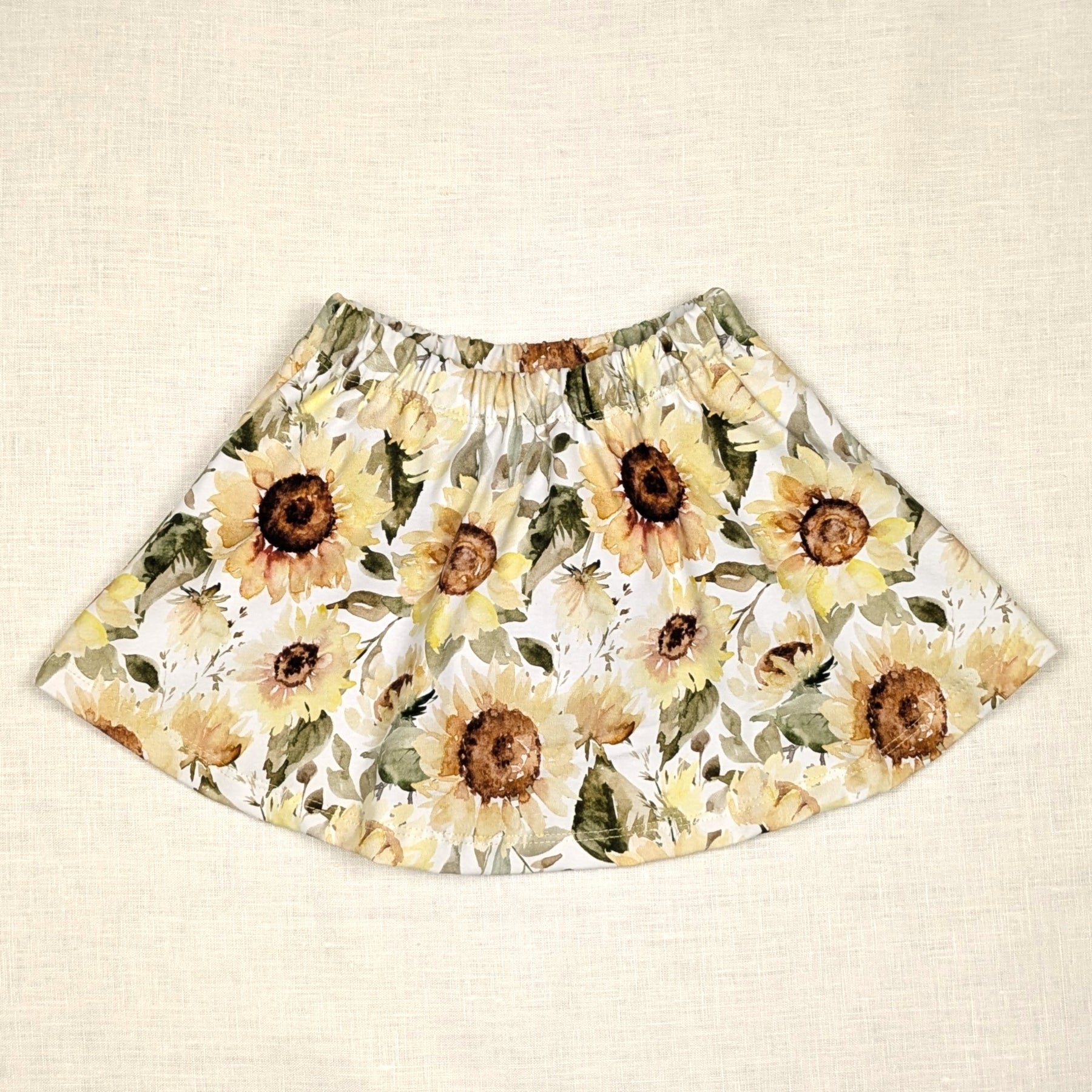 Handmade Skirt with shorts for active kids | Sunflower Collection | size 1