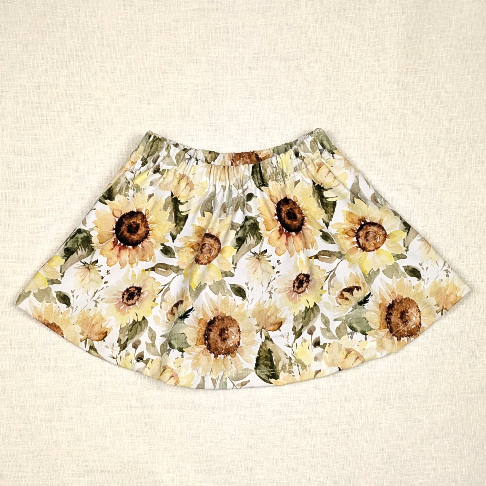Handmade Skirt with shorts for active kids | Sunflower Collection | size 1