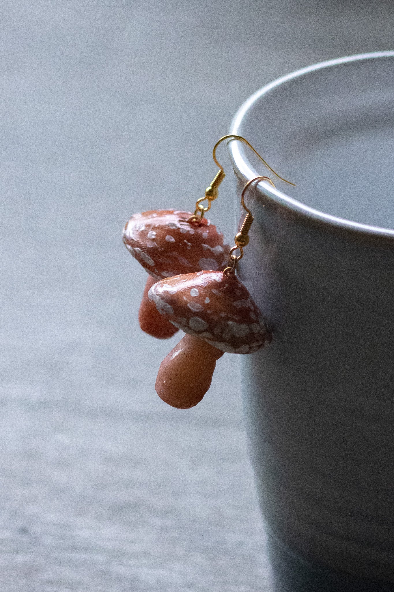 Orange Mushroom Earrings