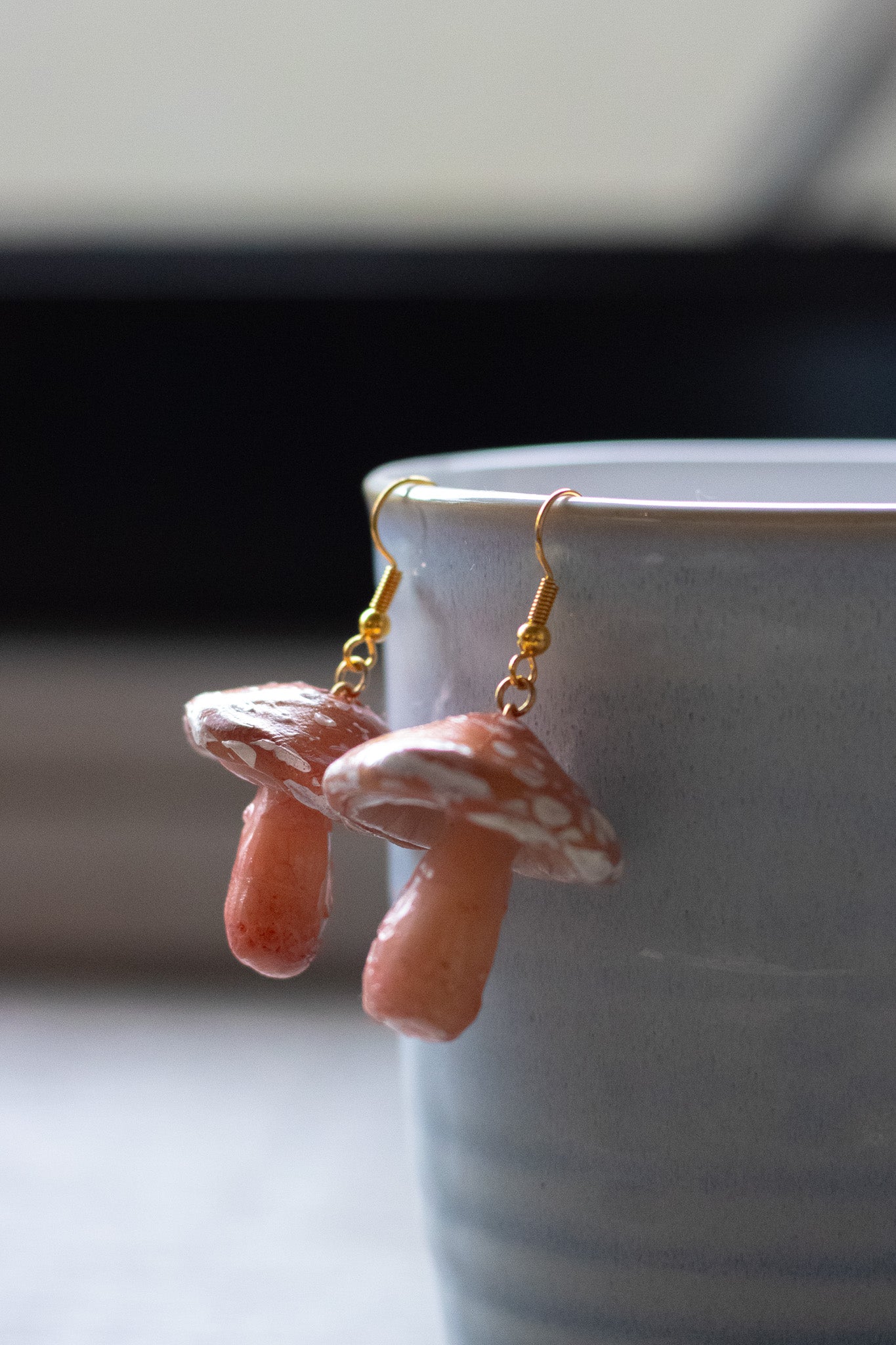 Orange Mushroom Earrings
