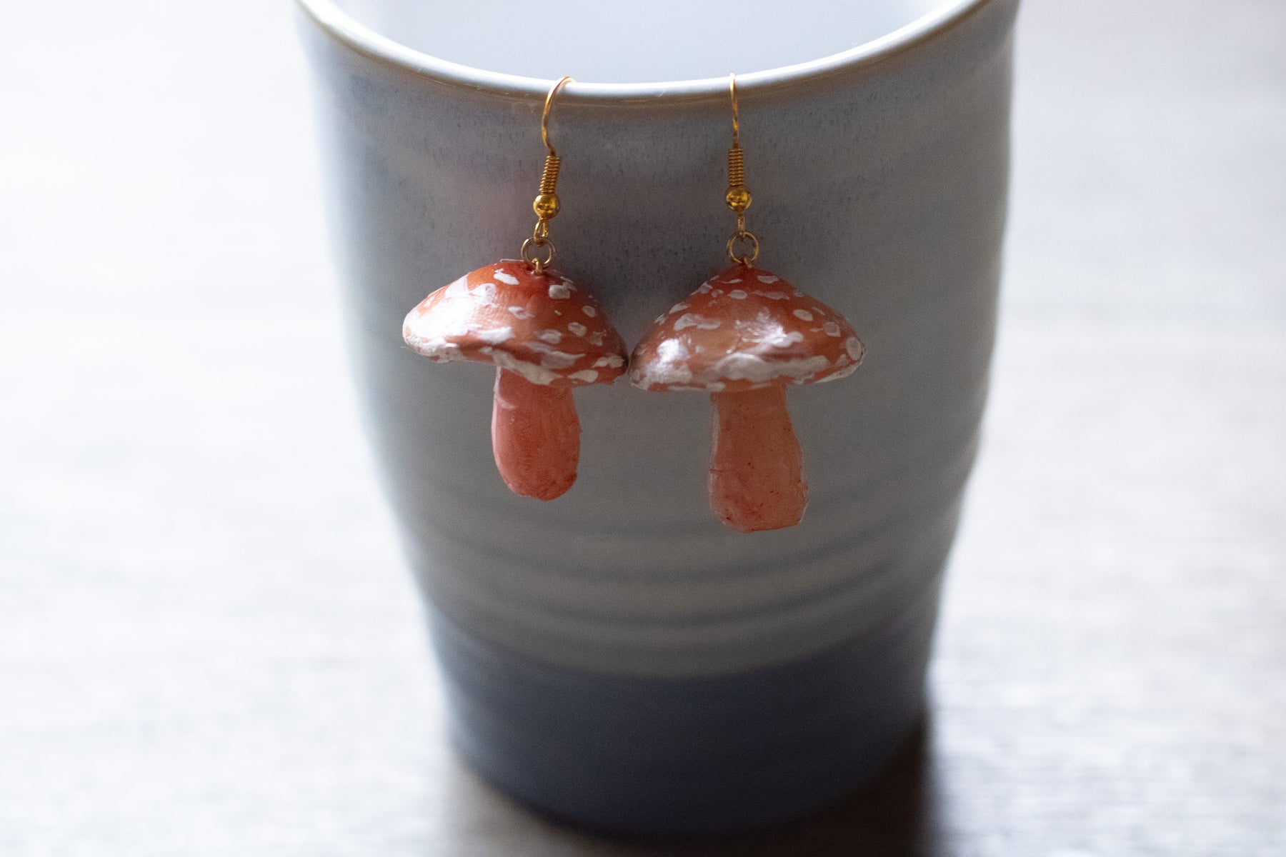Orange Mushroom Earrings