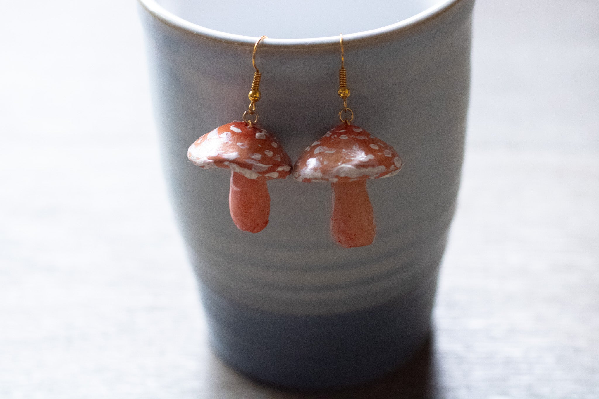 Orange Mushroom Earrings