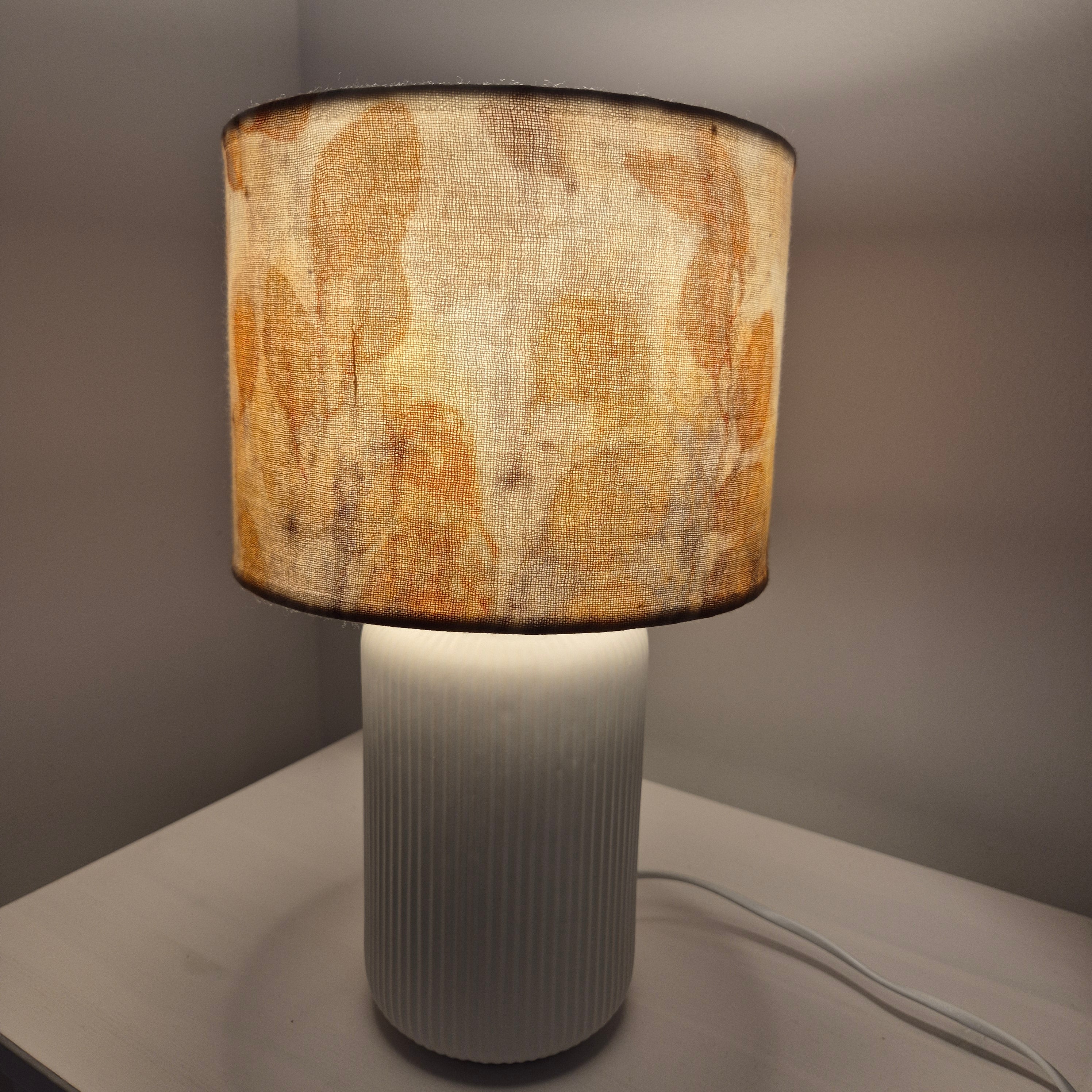 Lampshade small ecoprinted eucalyptus leaves