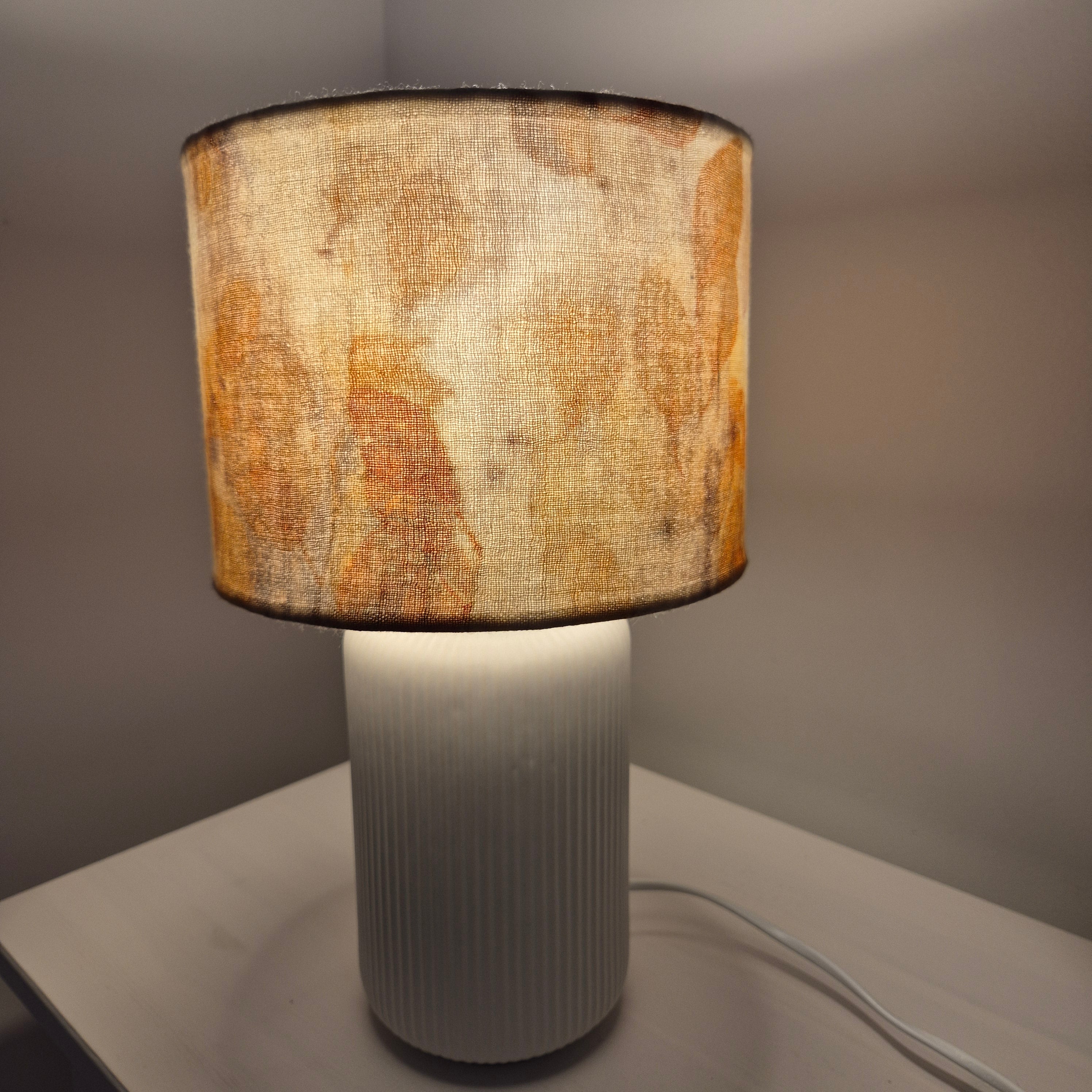 Lampshade small ecoprinted eucalyptus leaves