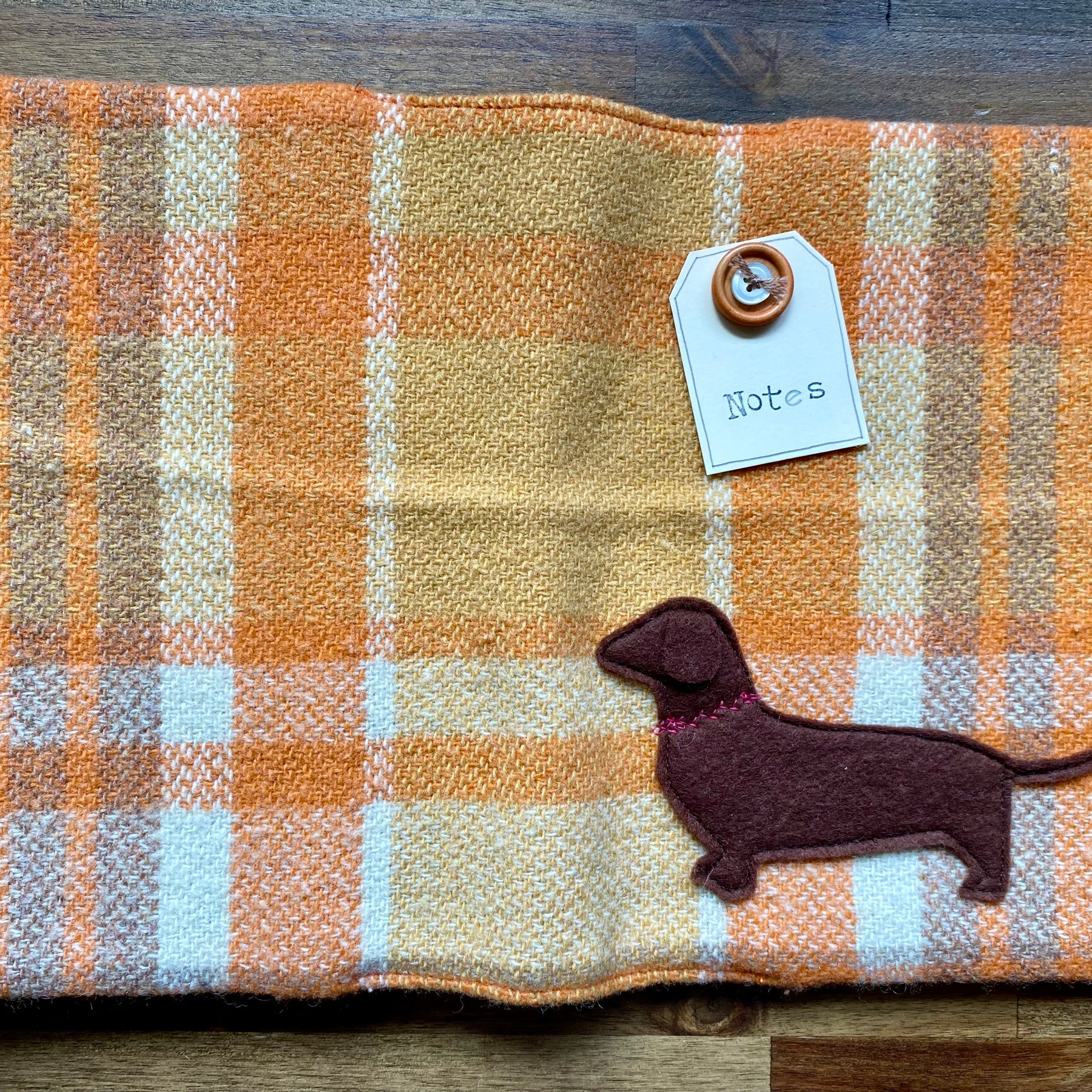 A5 Upcycled Notebook Dachshund - Orange