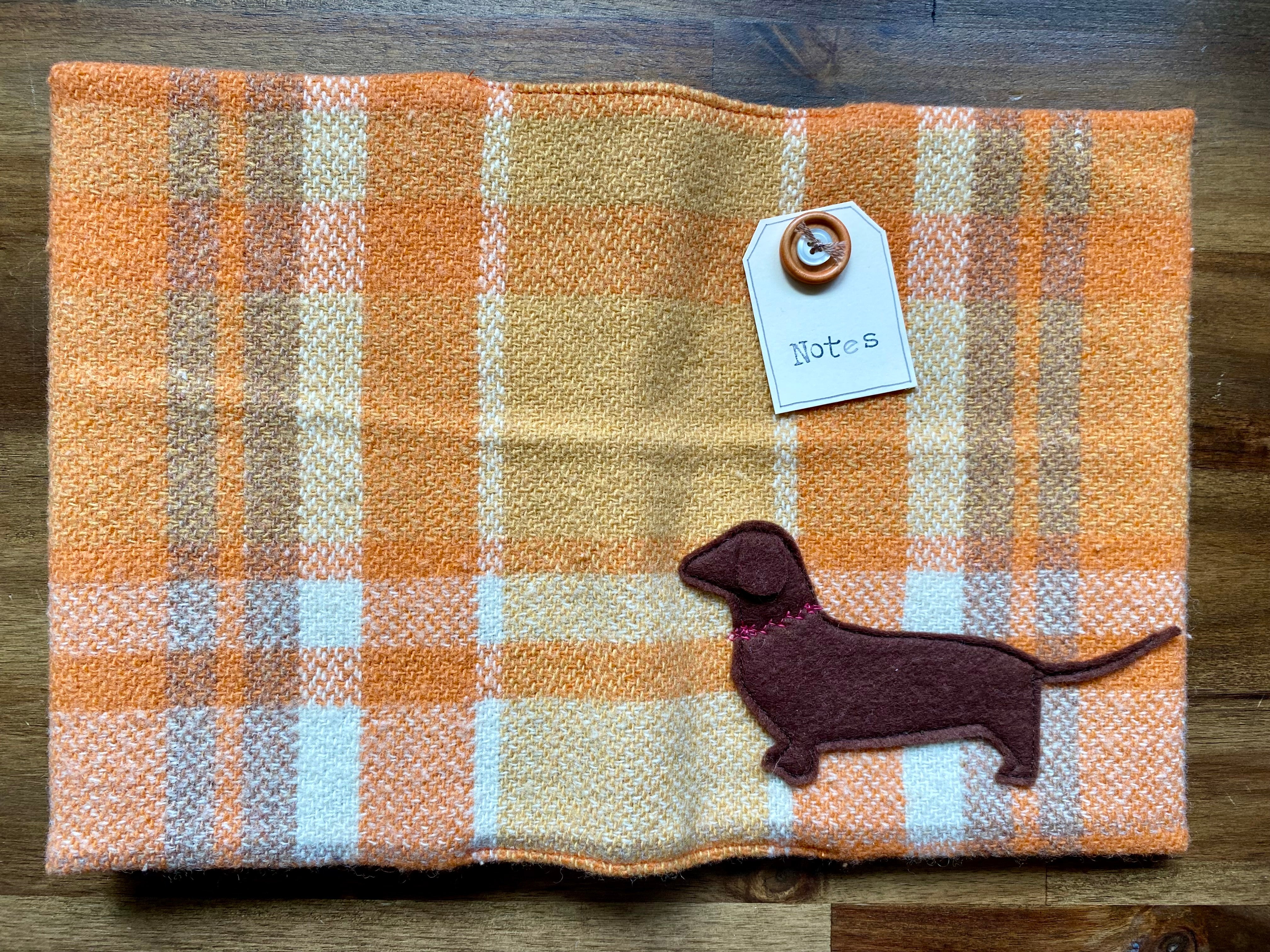 A5 Upcycled Notebook Dachshund - Orange