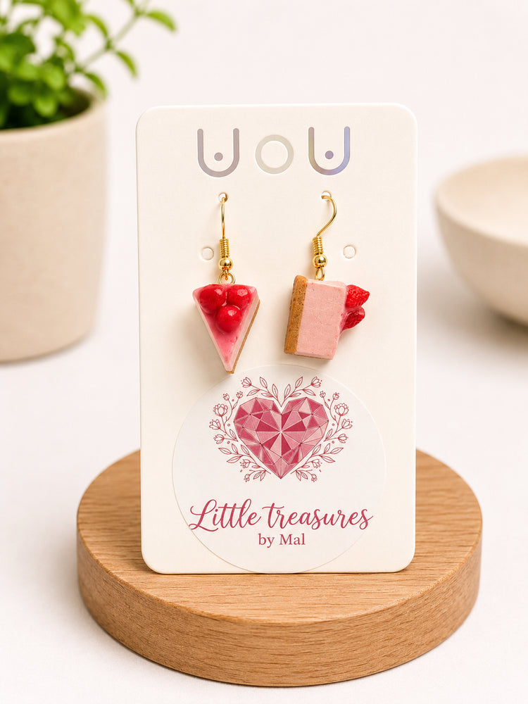 Handcrafted Strawberry Cheesecake Earrings