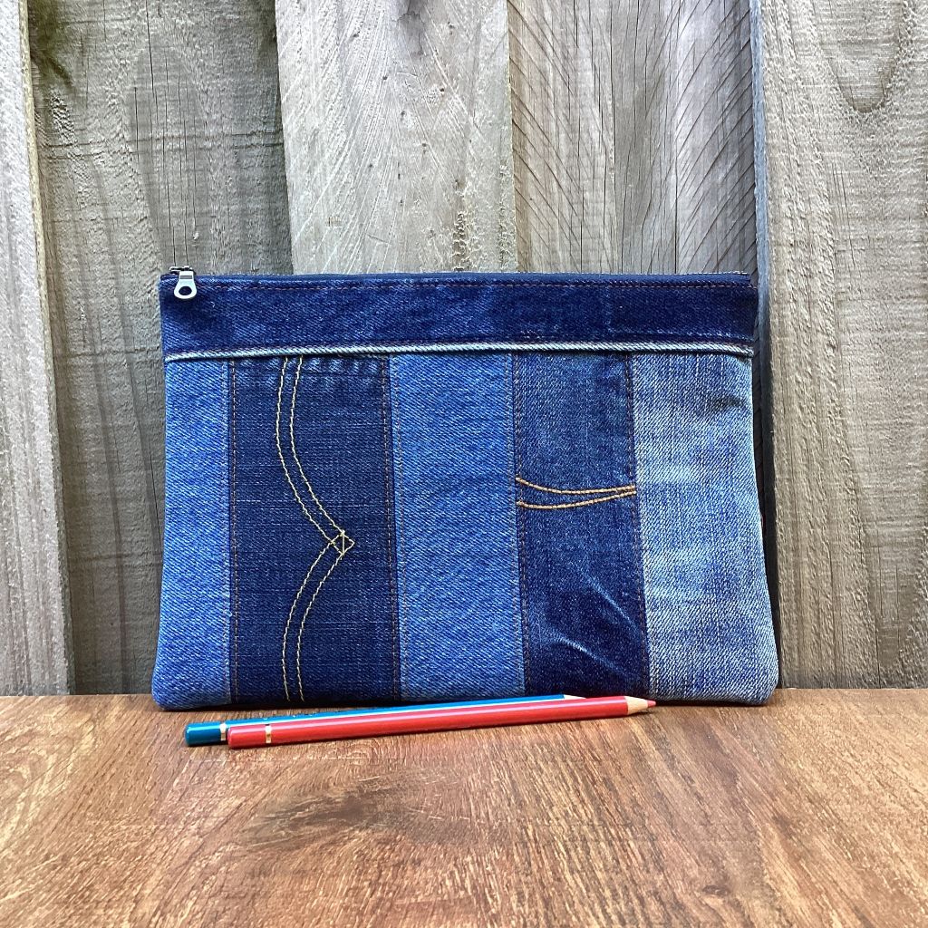 Handmade Upcycled Denim Pencil Case – Scraps