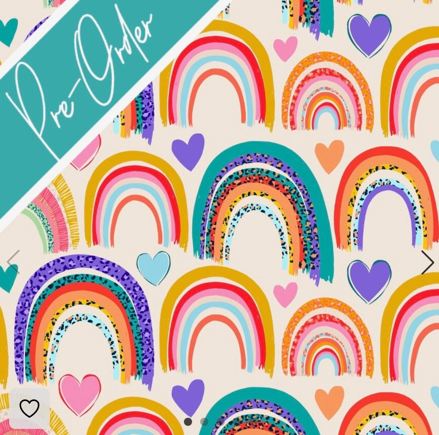 PRE-ORDER Water-resistant wet bags - Rainbows with Hearts and Leopard (Kate Hennessy Design)