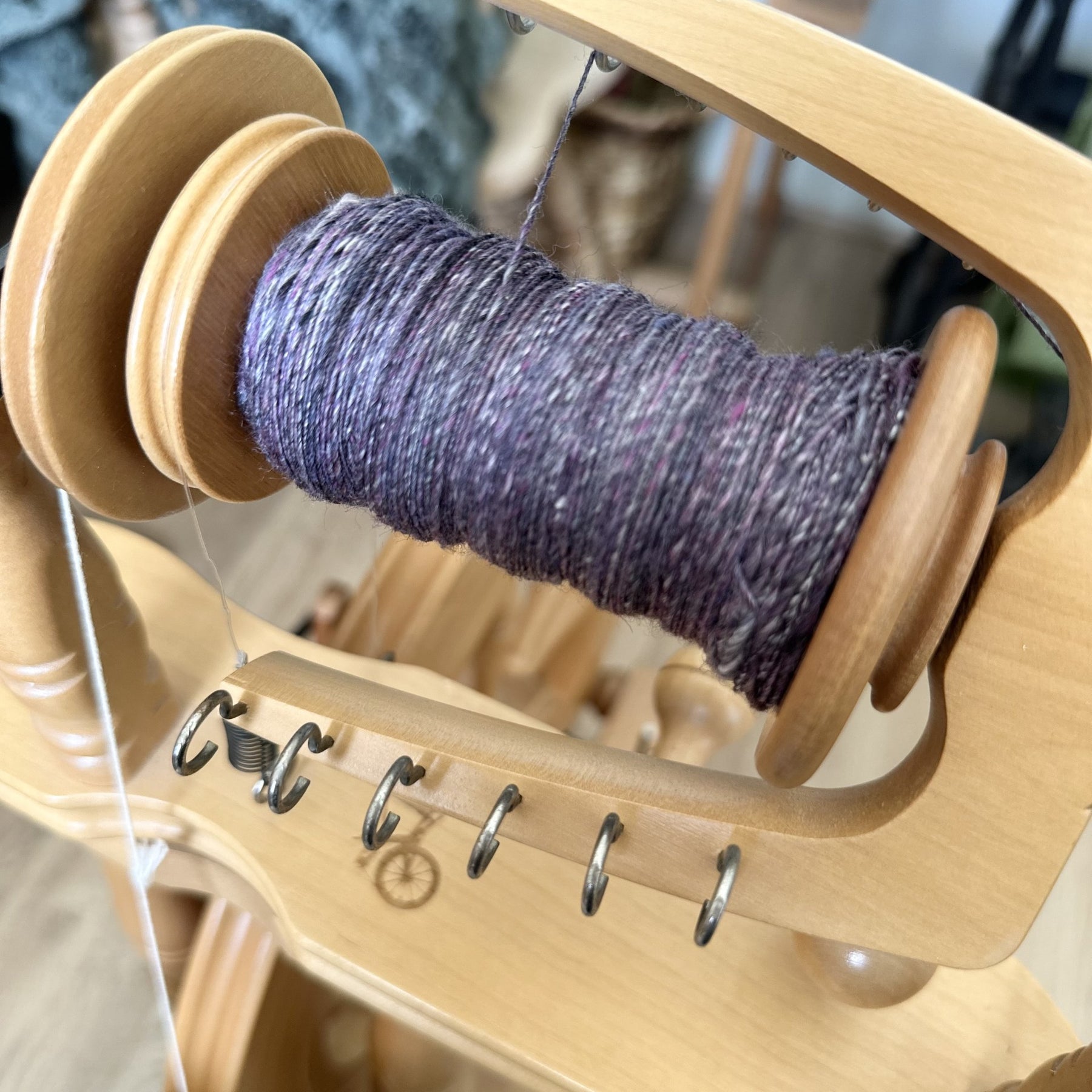 'Pewter Plum' Handspun Merino & Silk Knitted Cowl or Neck Warmer