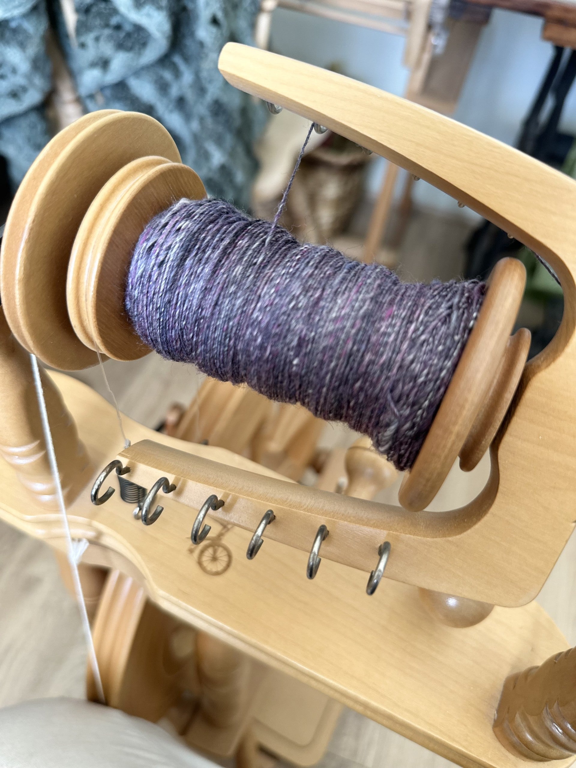 'Pewter Plum' Handspun Merino & Silk Knitted Cowl or Neck Warmer