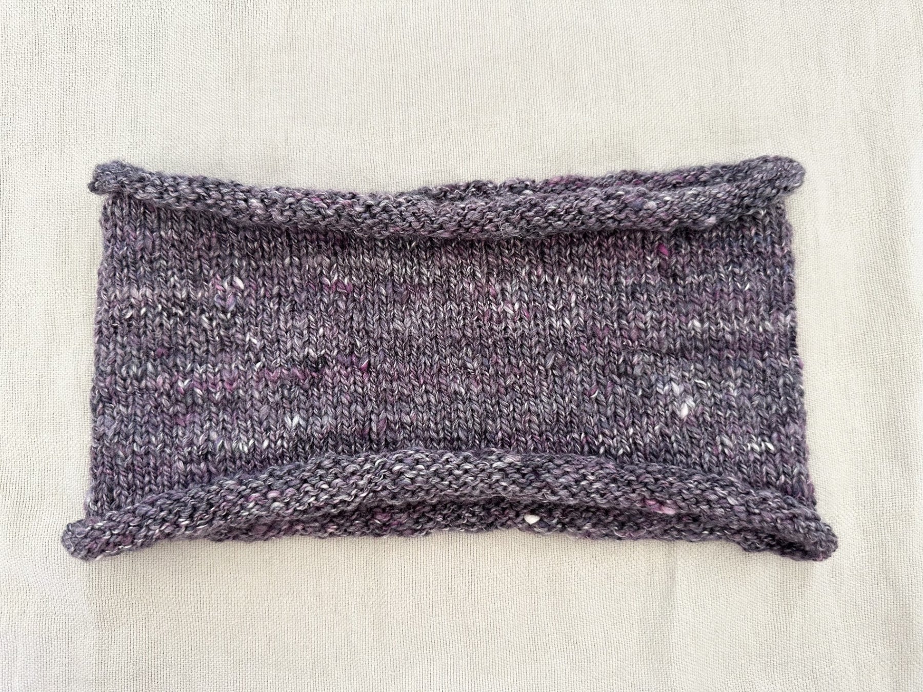 'Pewter Plum' Handspun Merino & Silk Knitted Cowl or Neck Warmer