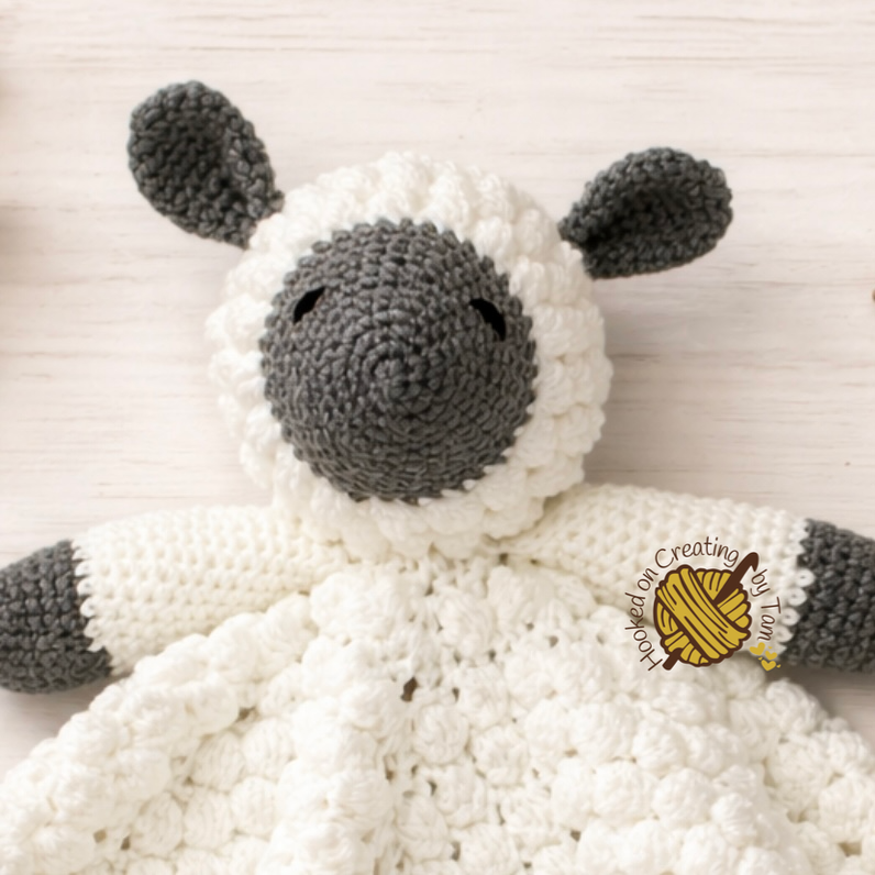 Handmade | Crochet | Lamb | Security Blanket | Comforter | Lovey