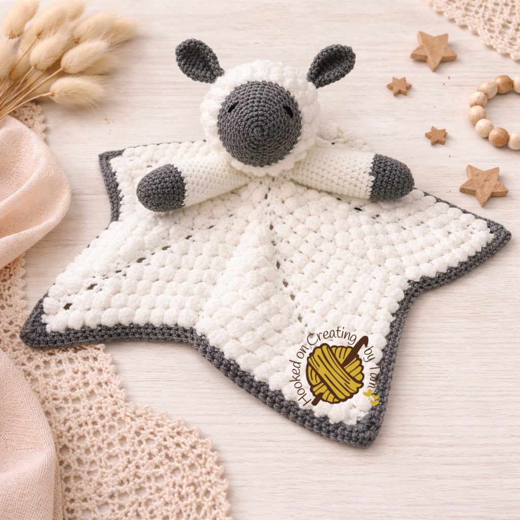 Handmade | Crochet | Lamb | Security Blanket | Comforter | Lovey