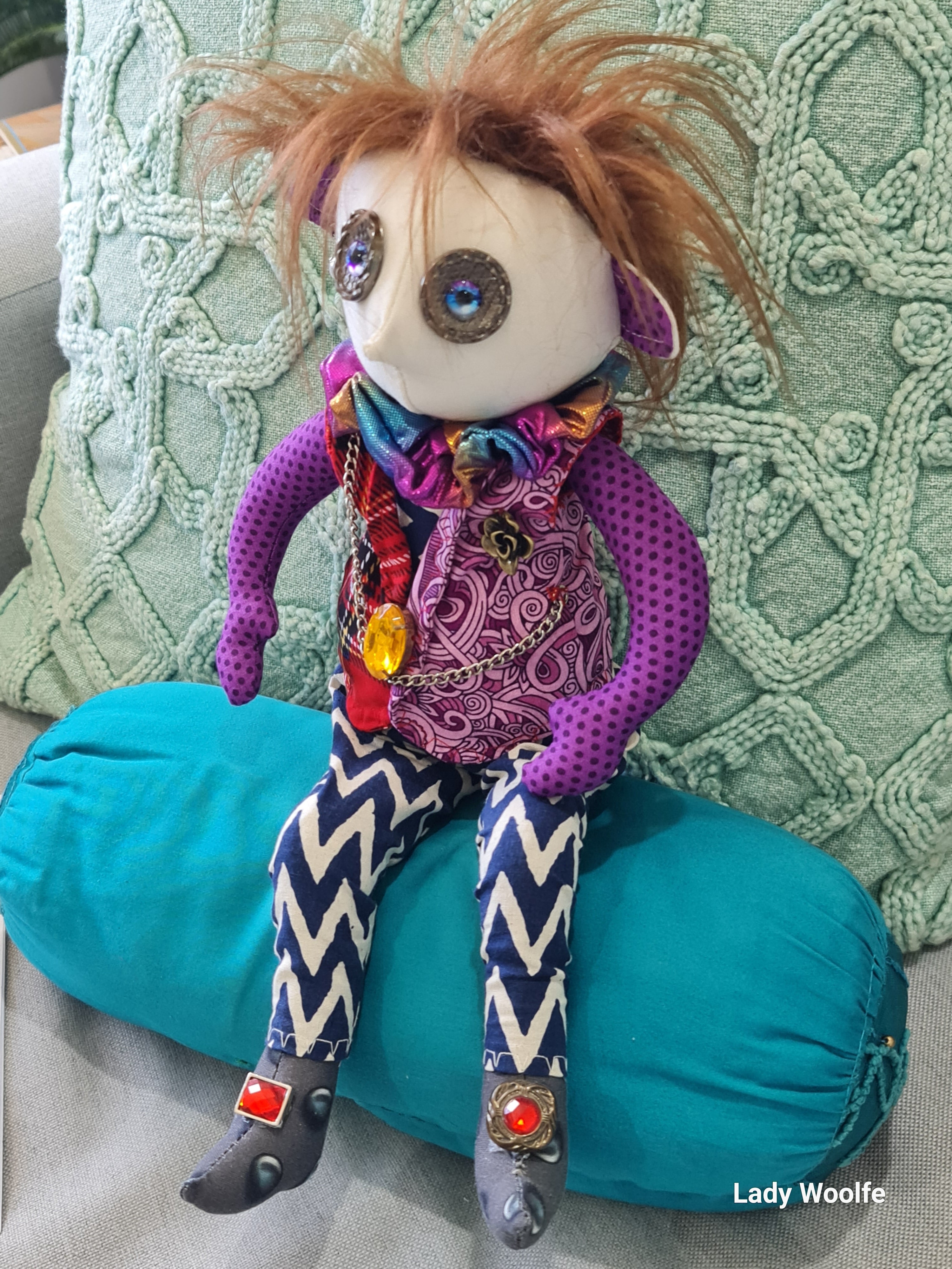 Handmade Art Doll, Timothy the Glam-Punk Rocker