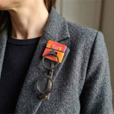 Orange Glasses Brooch