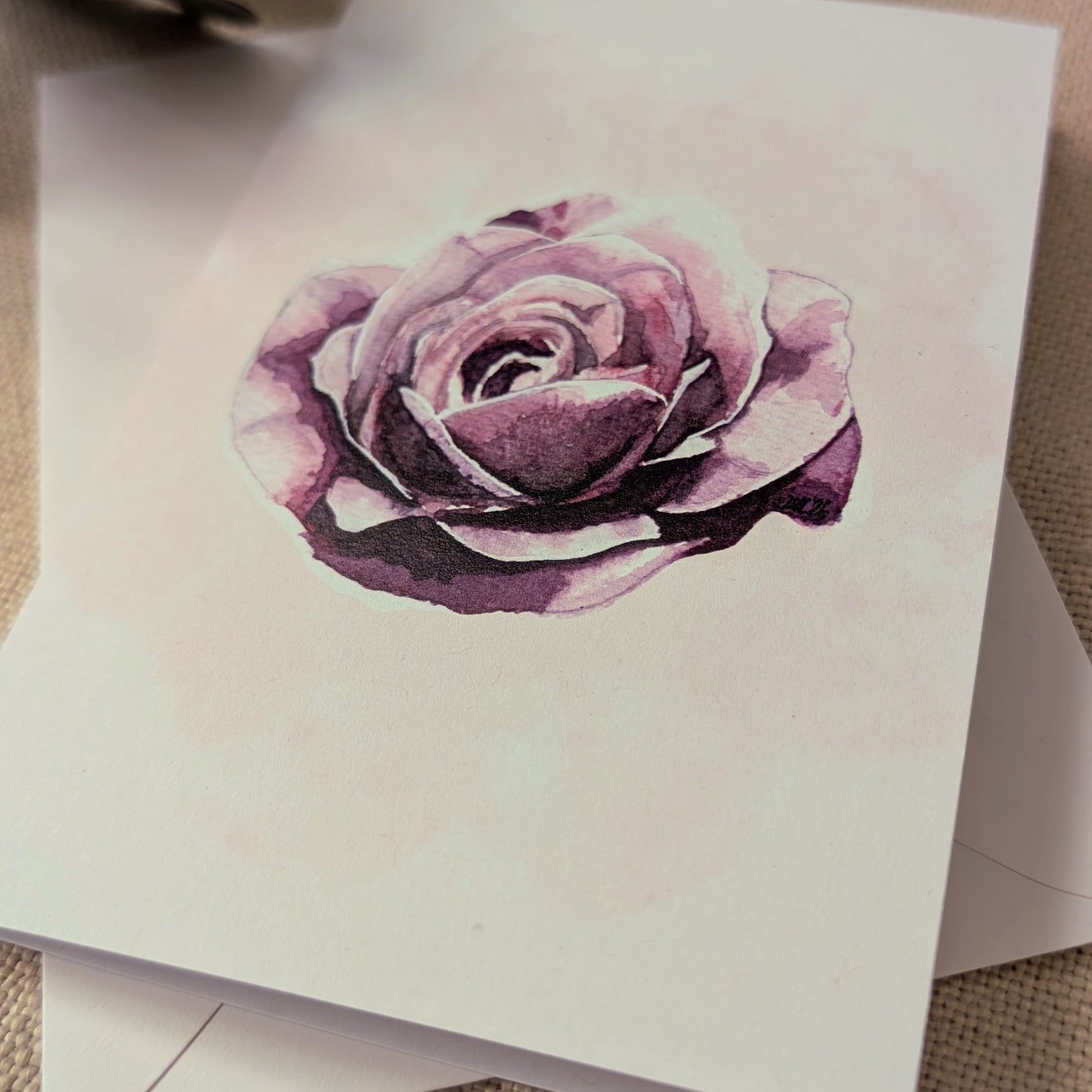 Sustainable Rose Greeting Card | Original Floral Watercolour Art