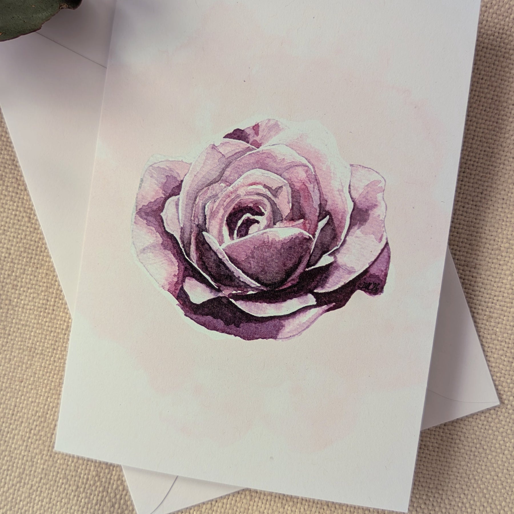 Sustainable Rose Greeting Card | Original Floral Watercolour Art