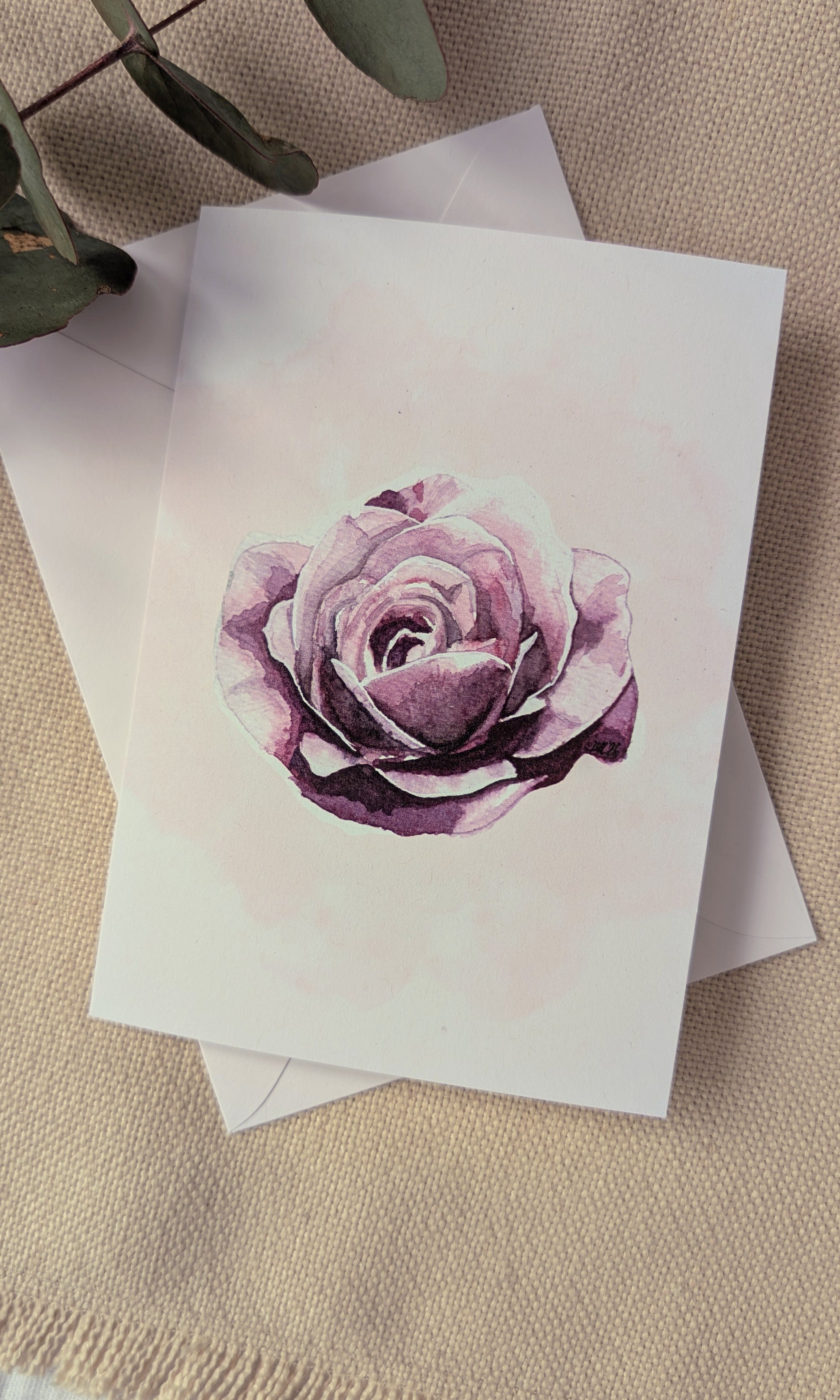 Sustainable Rose Greeting Card | Original Floral Watercolour Art