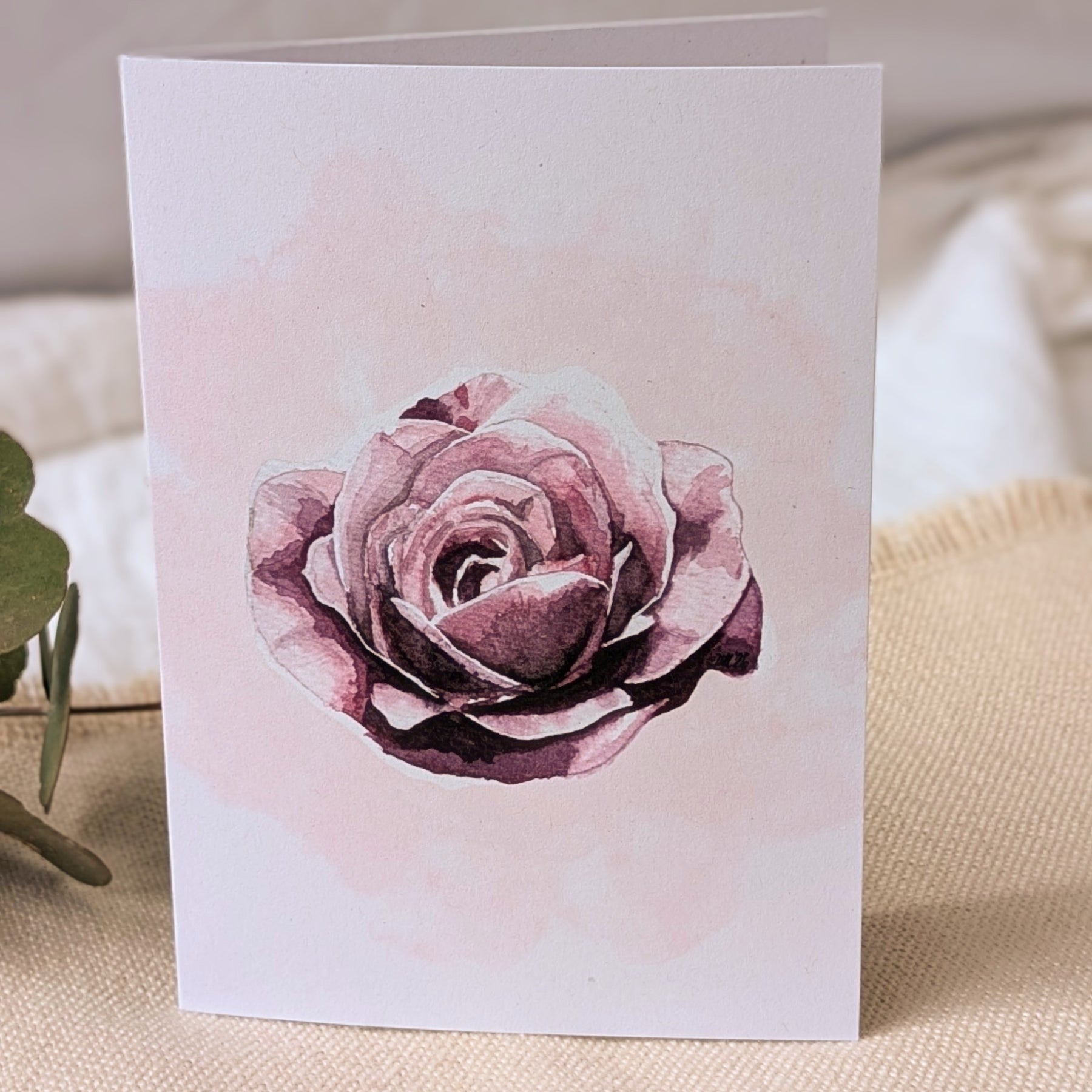Sustainable Rose Greeting Card | Original Floral Watercolour Art