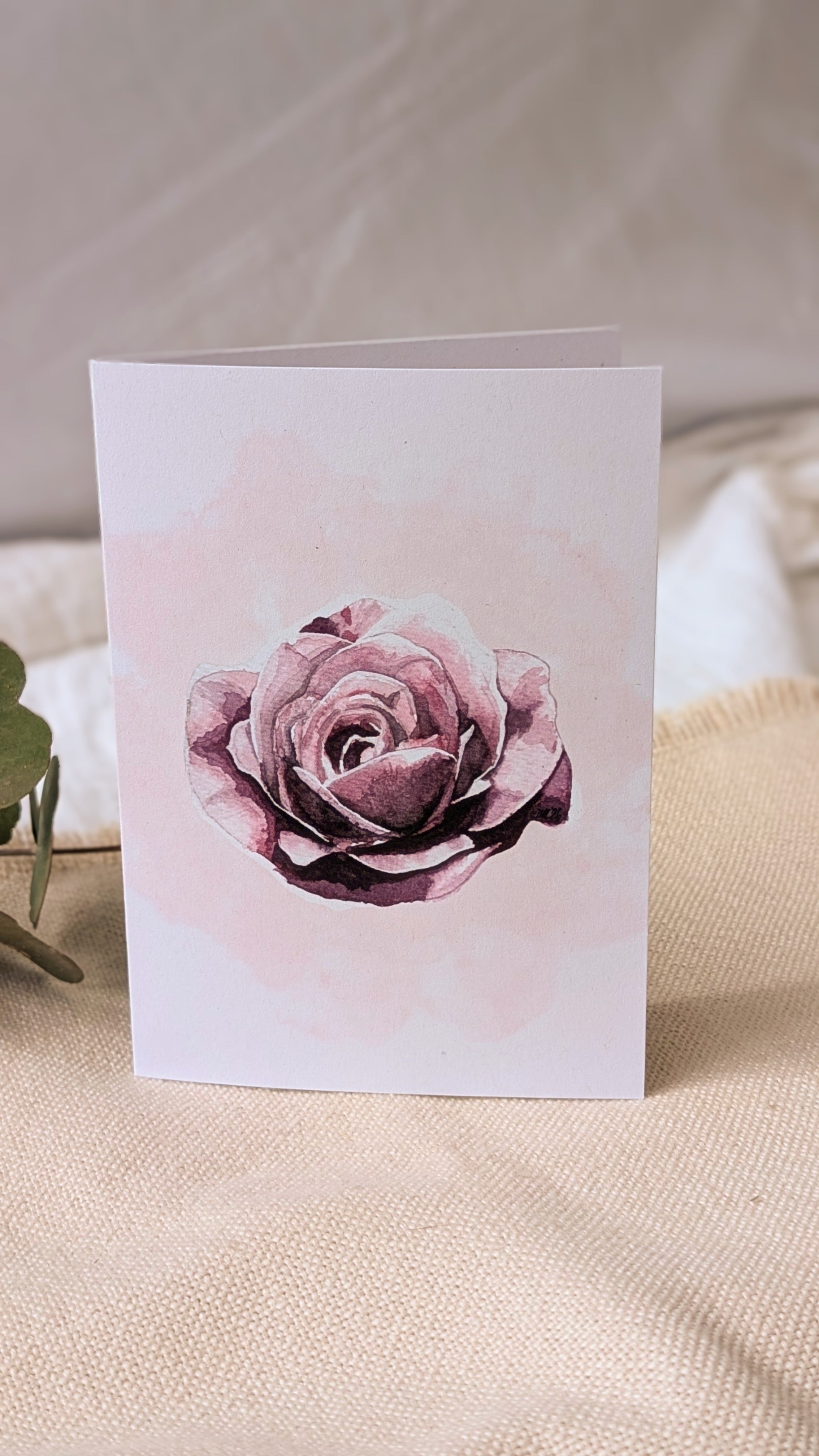 Sustainable Rose Greeting Card | Original Floral Watercolour Art