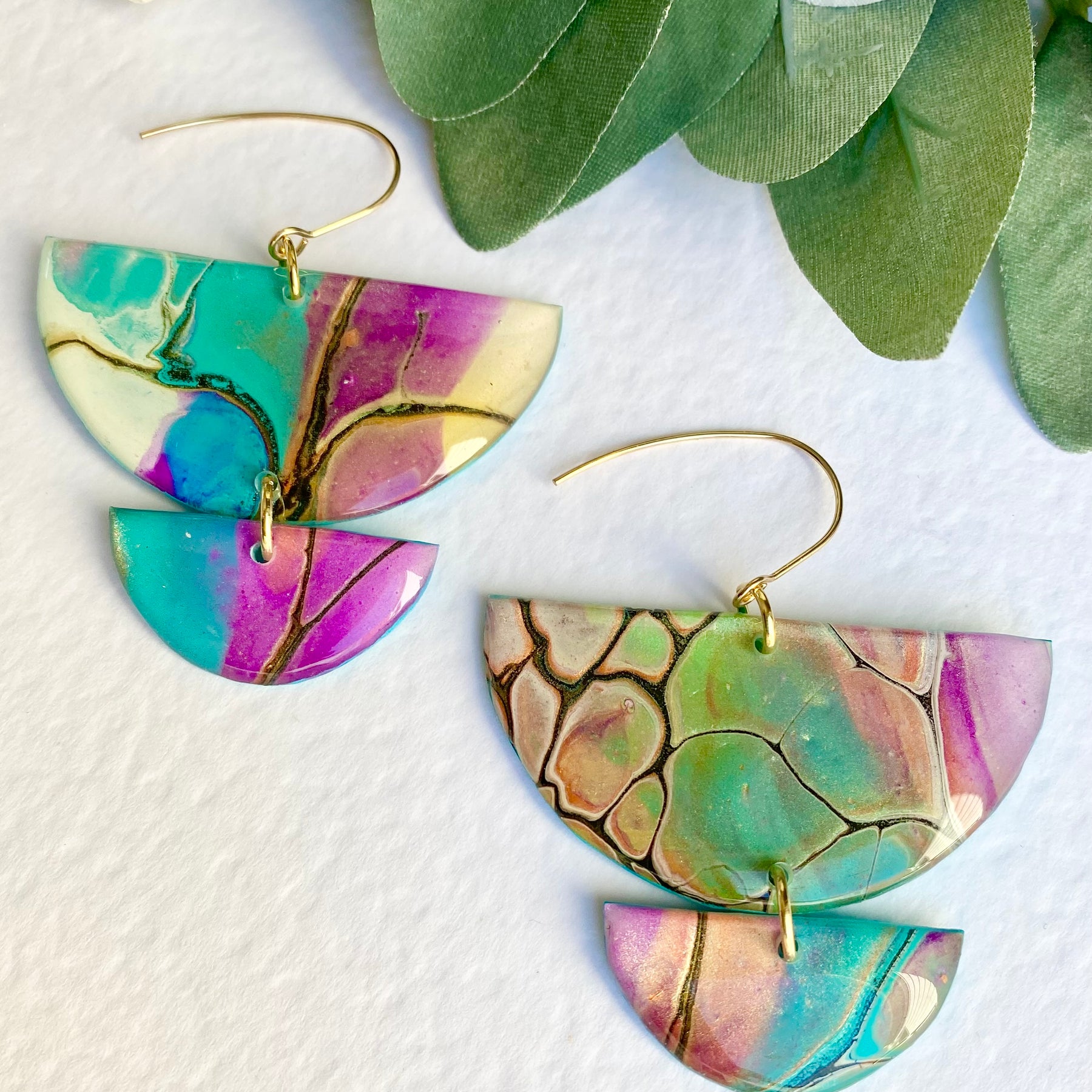 Wearable Art Colourful Lightweight Earrings