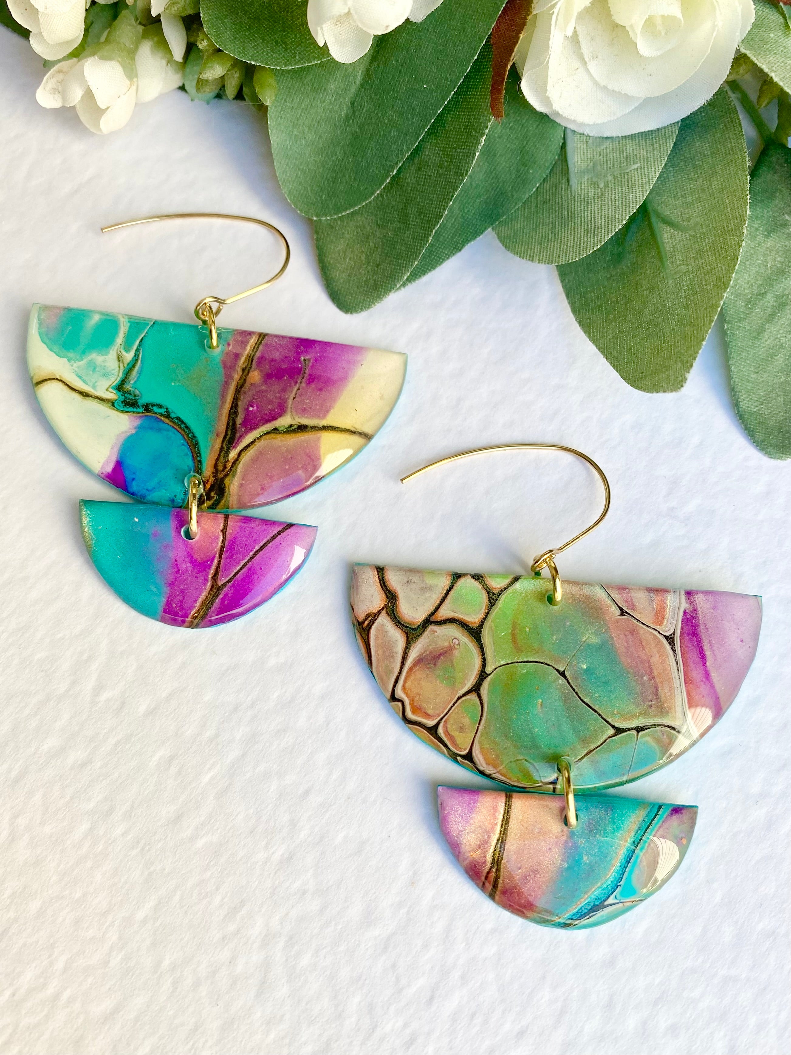 Wearable Art Colourful Lightweight Earrings