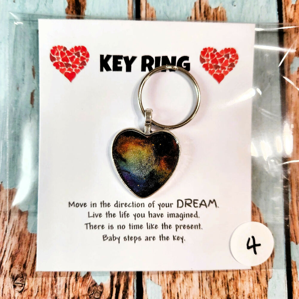 Resin Heart Key Rings: Safe Travels Where Ever You Go!