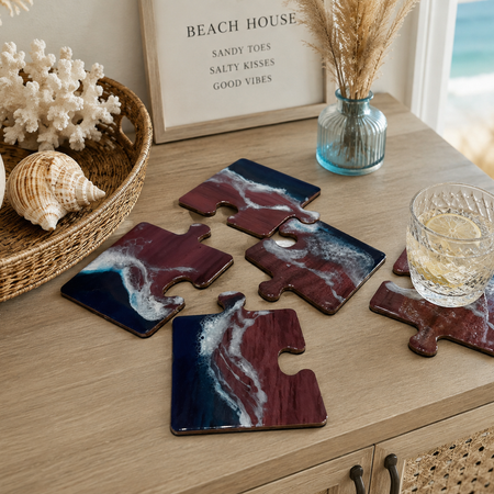 Coasters | wooden coasters | beach coasters | gift | gifts for her | home decor | gift ideas | dining room decor | wedding gifts | handmade