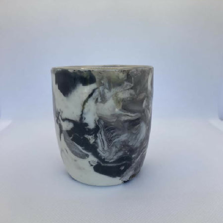 Black & White Hand Crafted Ceramic Marbled Coffee Mug 250ml