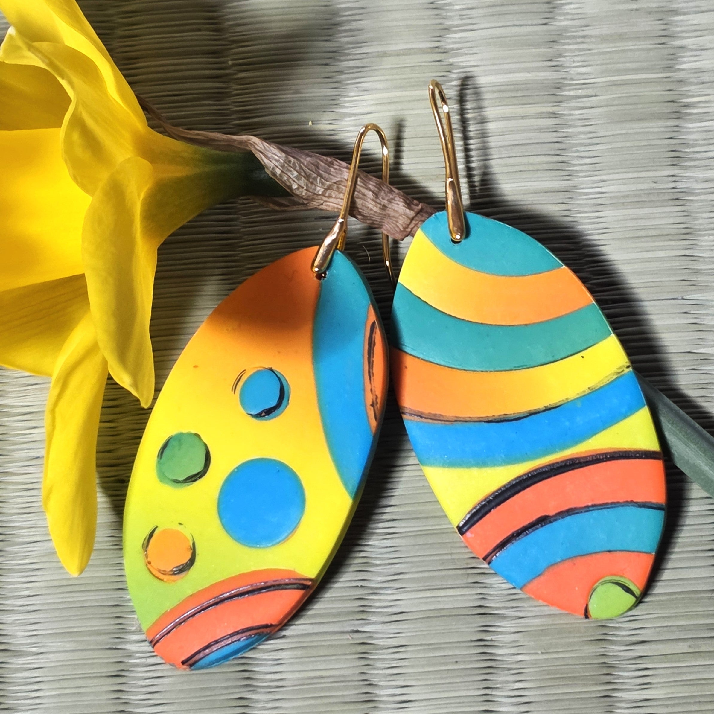 Bright Polymer Clay Earrings