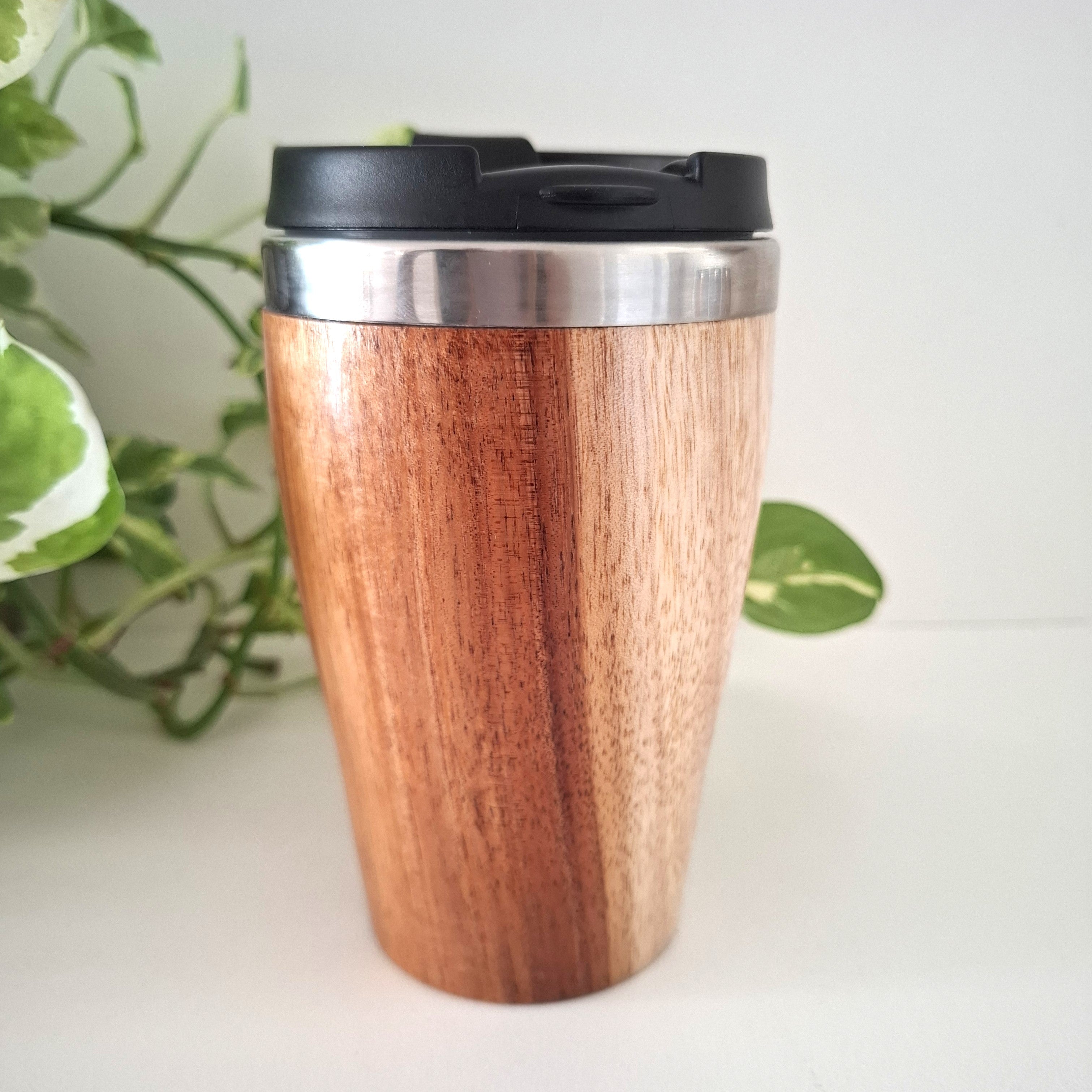 Handmade Wooden Travel Mug: Insulated Eco-Friendly Coffee Tumbler